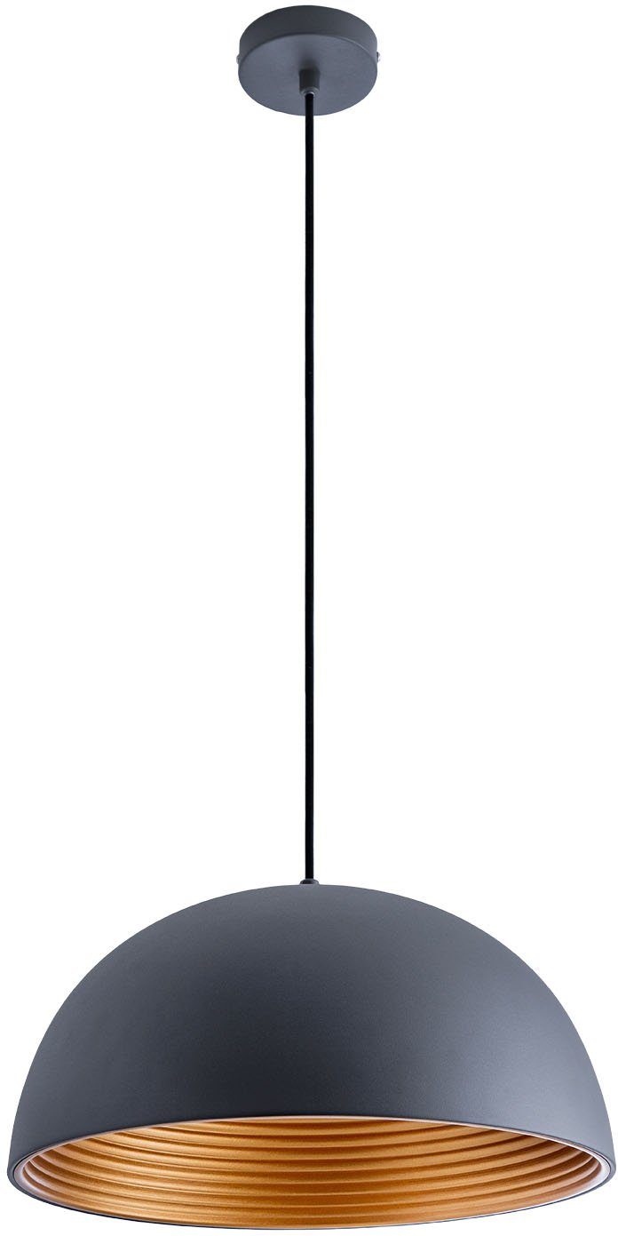 Paco Home Hanglamp SAWYER Hanglamp eetkamer keukenlamp hangend 1,5m textielen kabel Ø 40,5 cm hanglampen zwart