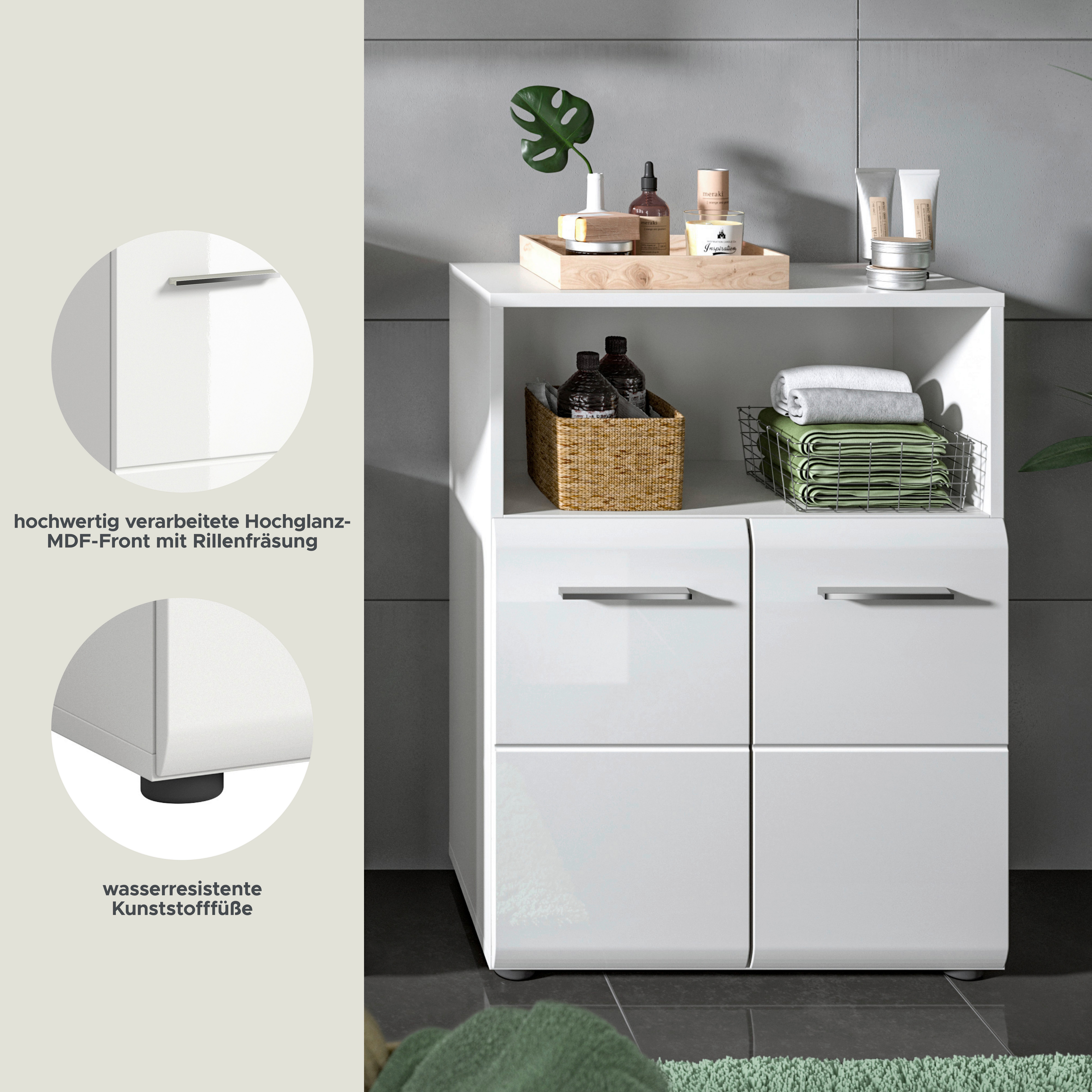 INOSIGN Halfhoge kast FLORENZ, TOPSELLER!, Breedte 60 cm, 2 deuren, 1 legplank, 1 open vak