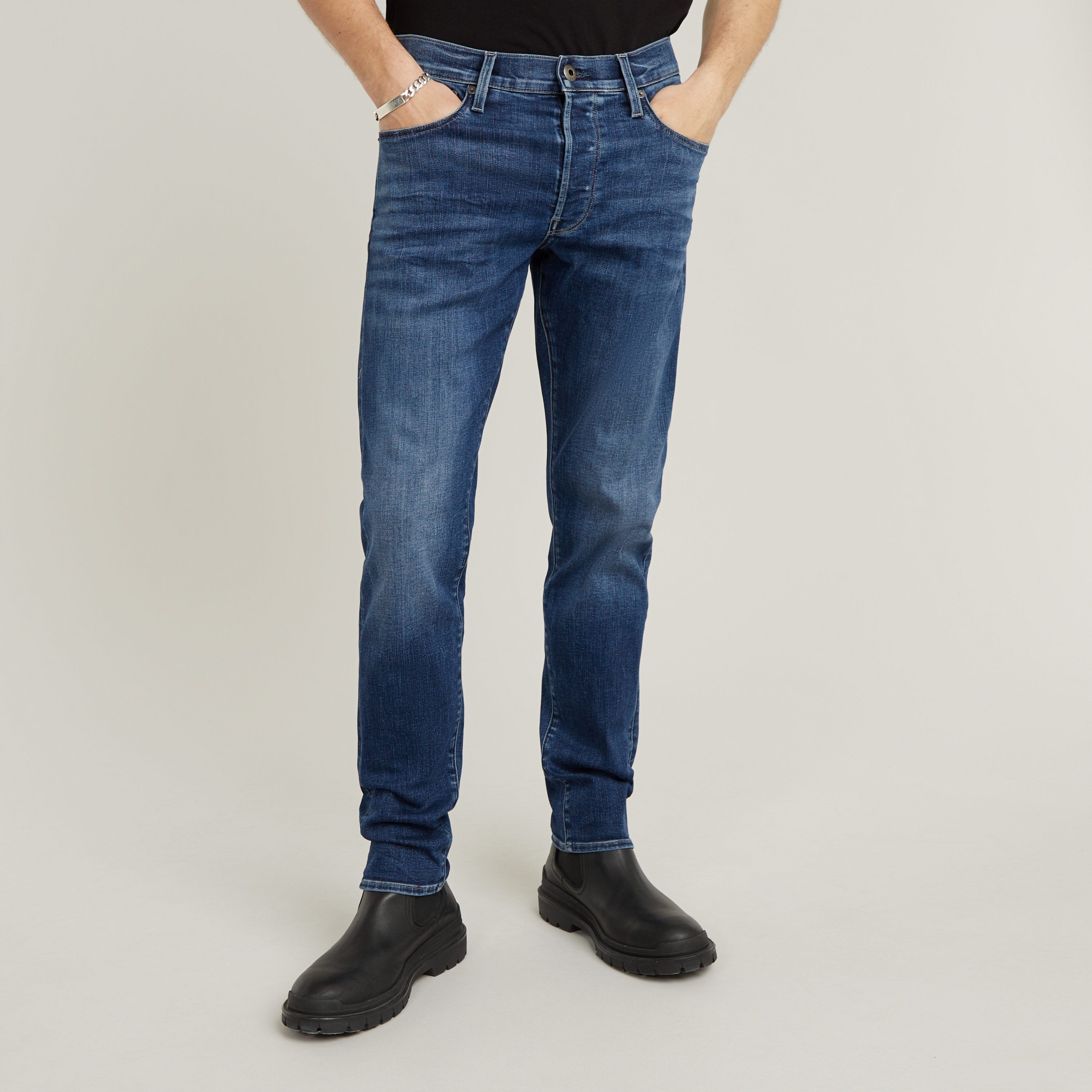 G-Star RAW Slim fit jeans 3301 Slim met mooie wassing en elastaan heren slim fit jeans maat 30 blauw