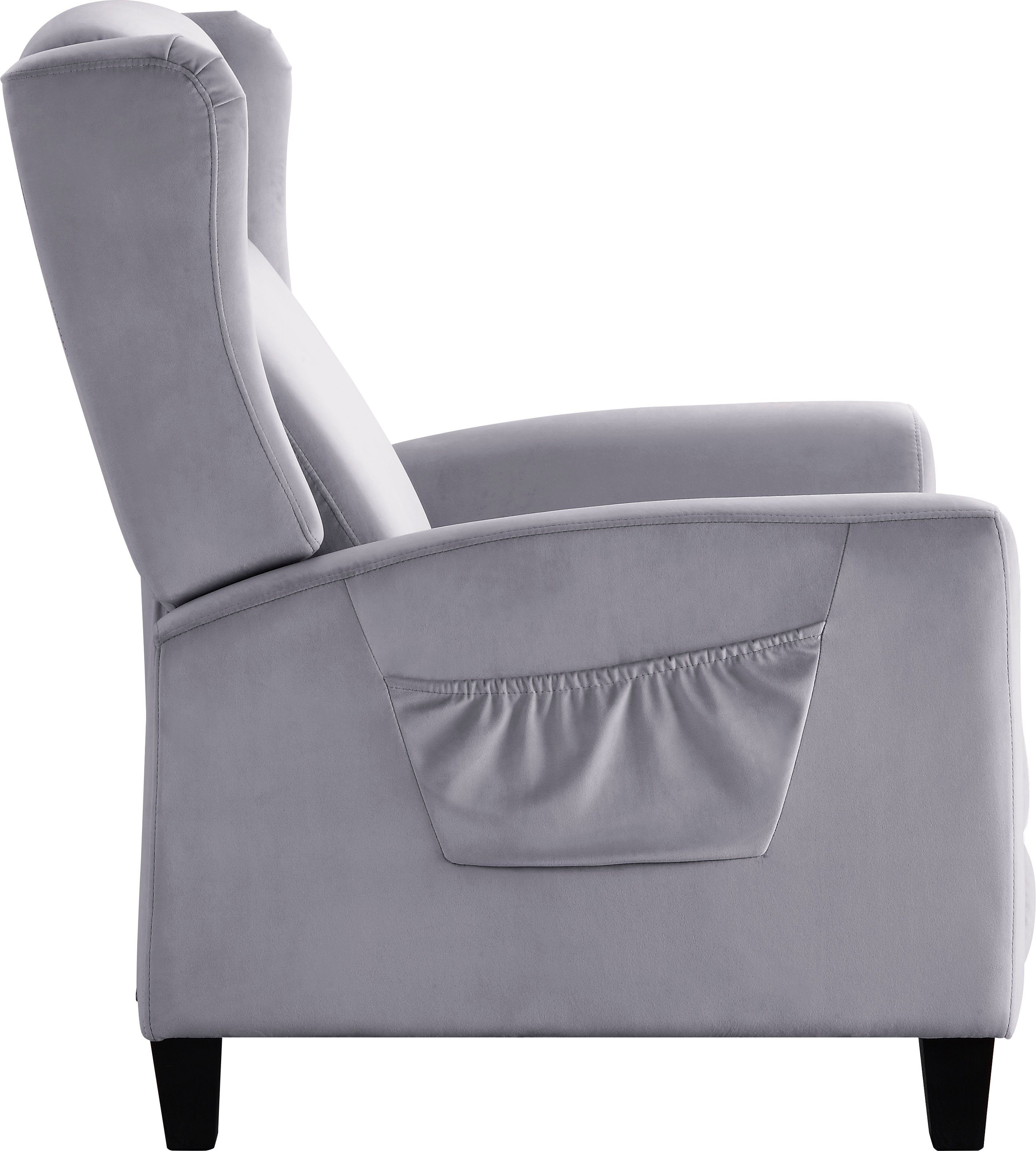 ATLANTIC home collection Relaxfauteuil Timo klassieke oorfauteuil met relaxfunctie en praktisch zijvak