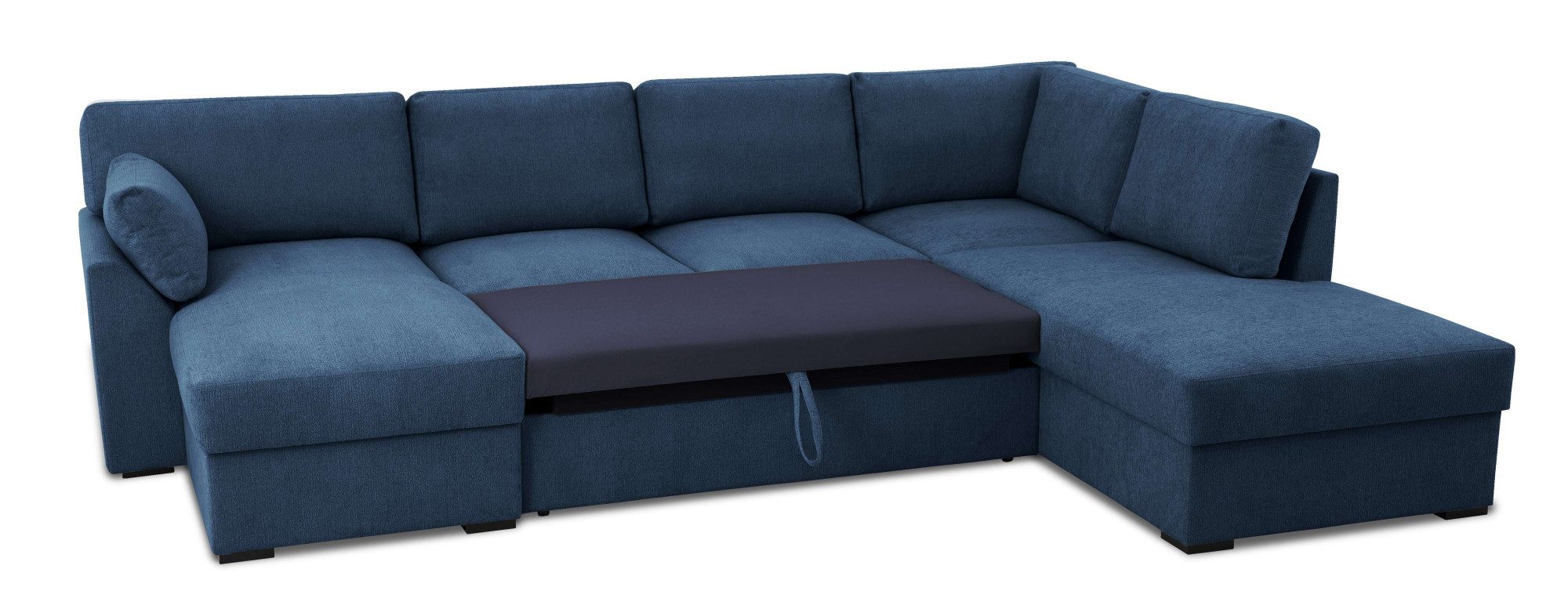 Home affaire Zithoek Citry Breedte 309 cm, chenille, bedfunctie, bedlade, U-vorm