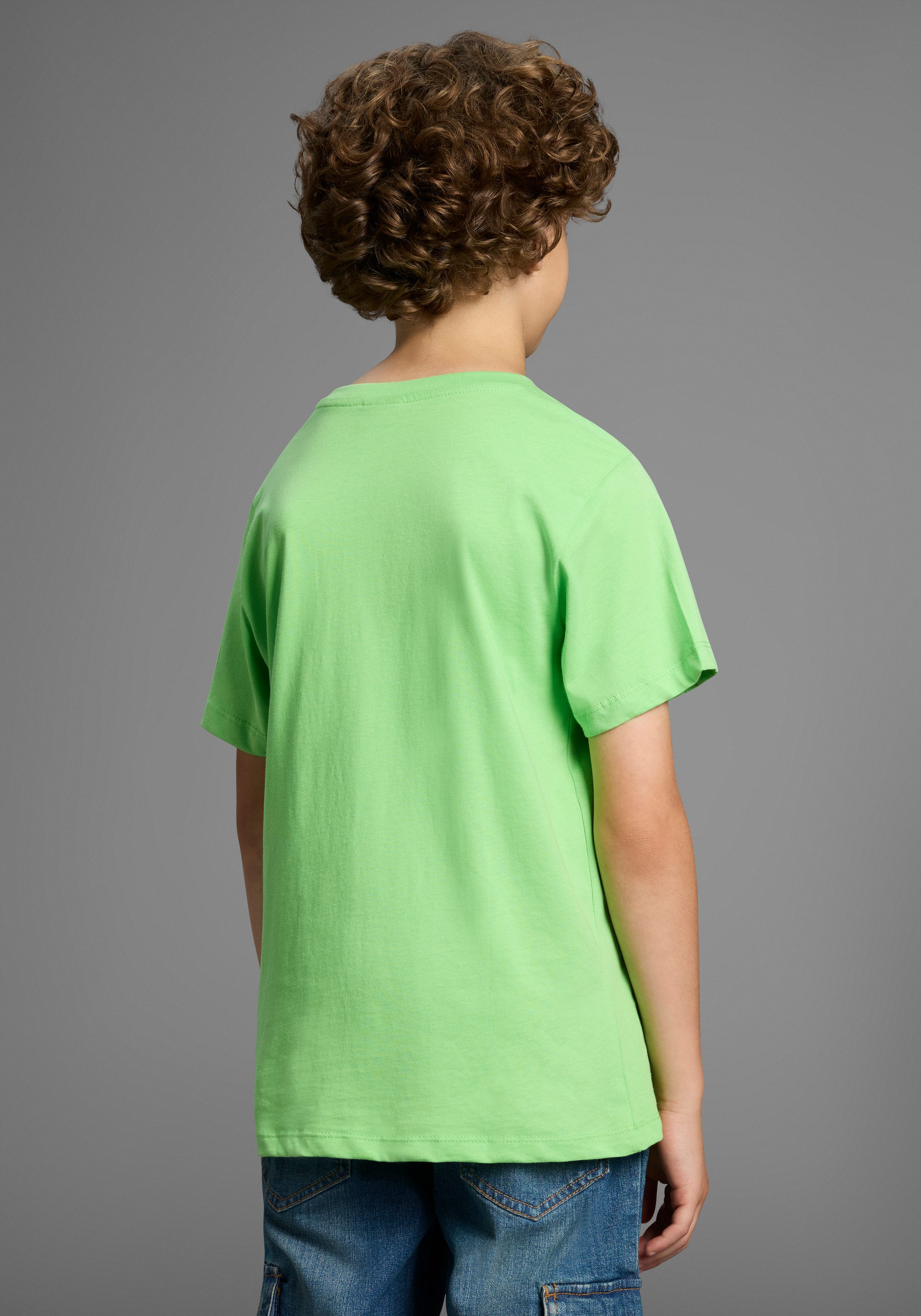 KIDSWORLD T-shirt ICH DENKE...BITTE WARTEN Korte mouwen, basic pasvorm, met trendy opdruk