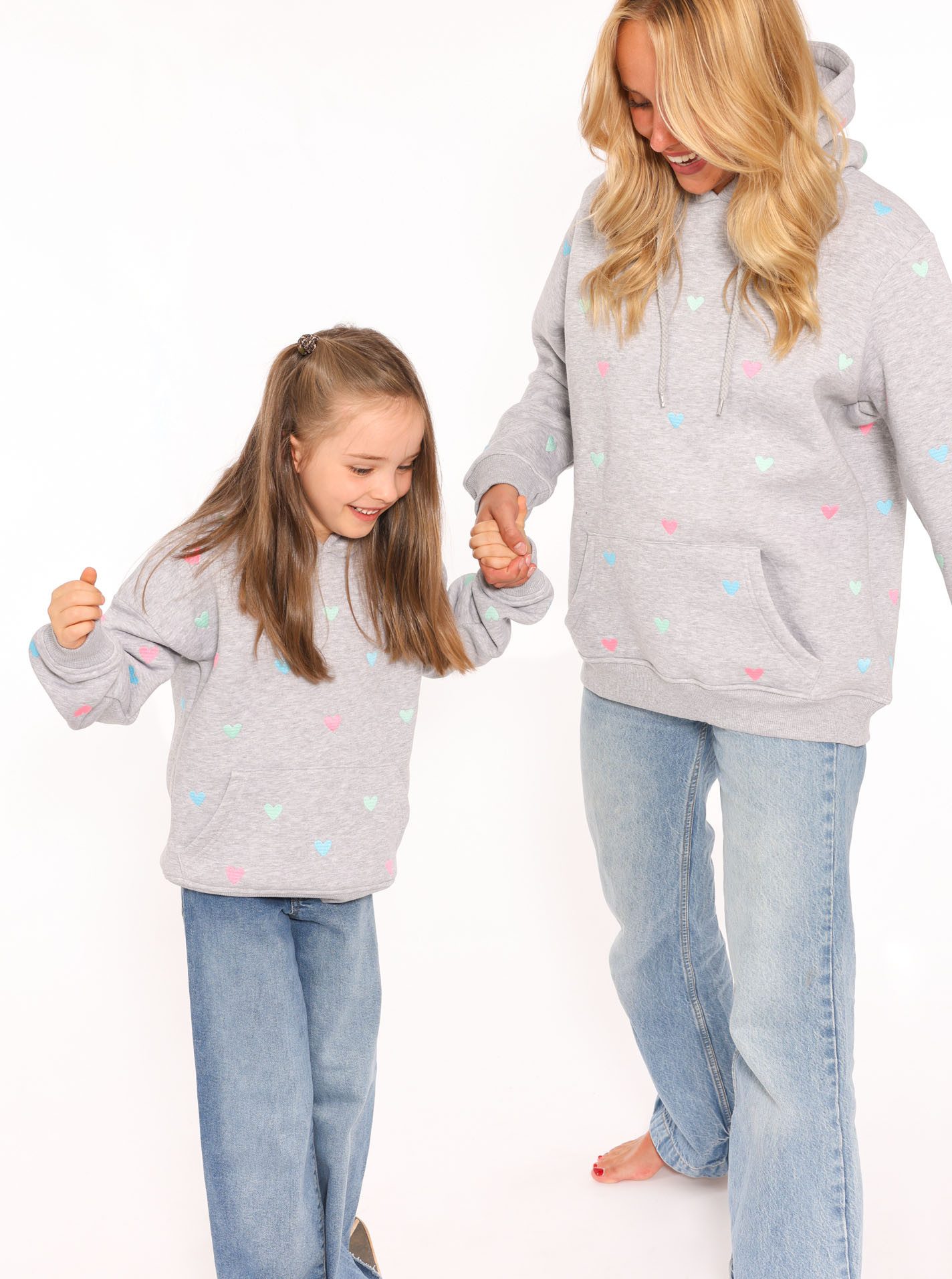 Zwillingsherz Hoodie Hearts met mini me-stijl voor moeders & dochters