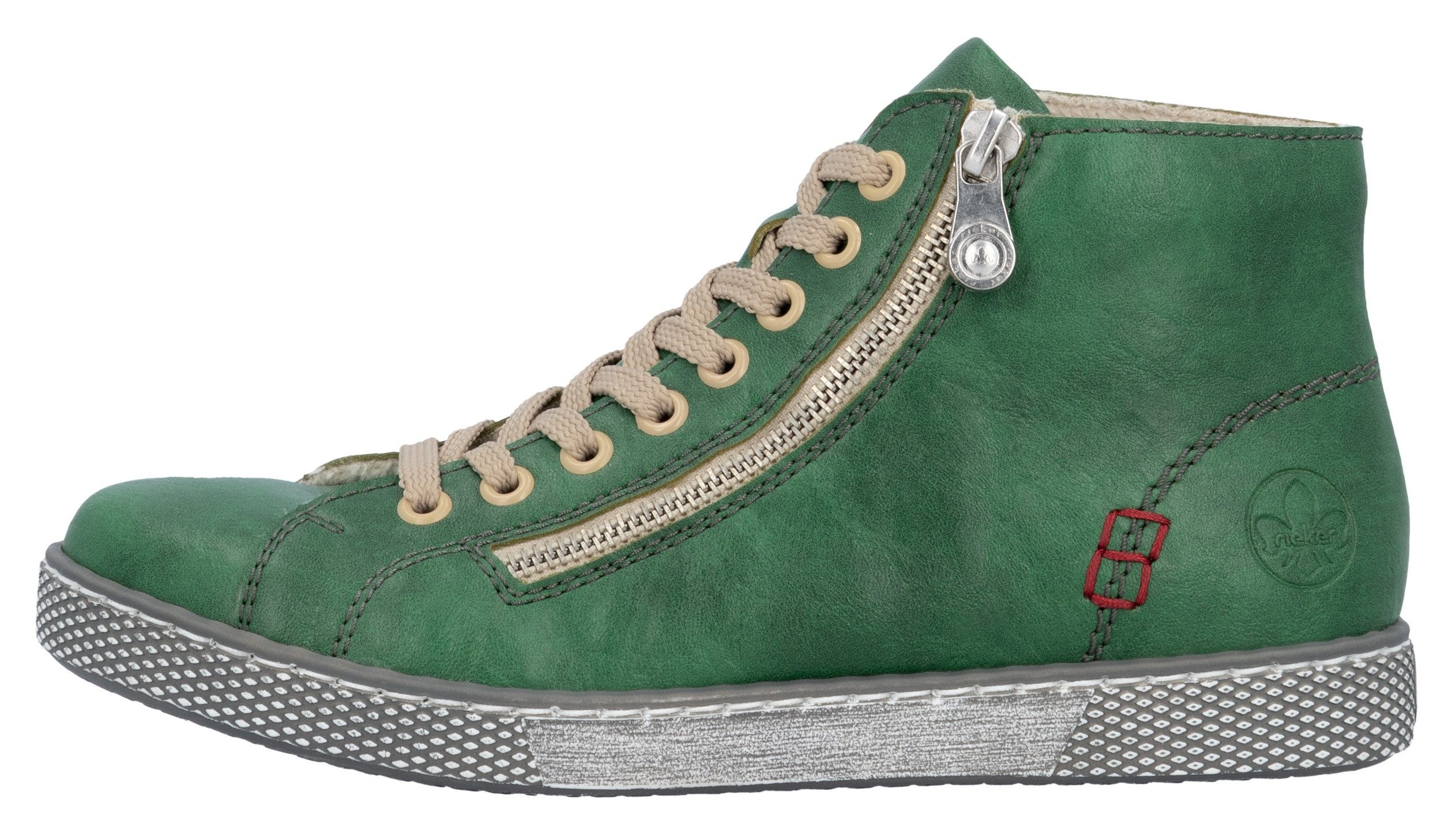 Rieker Hoge veterschoenen , veterschoen, casual laarzen met rits aan de buitenkant