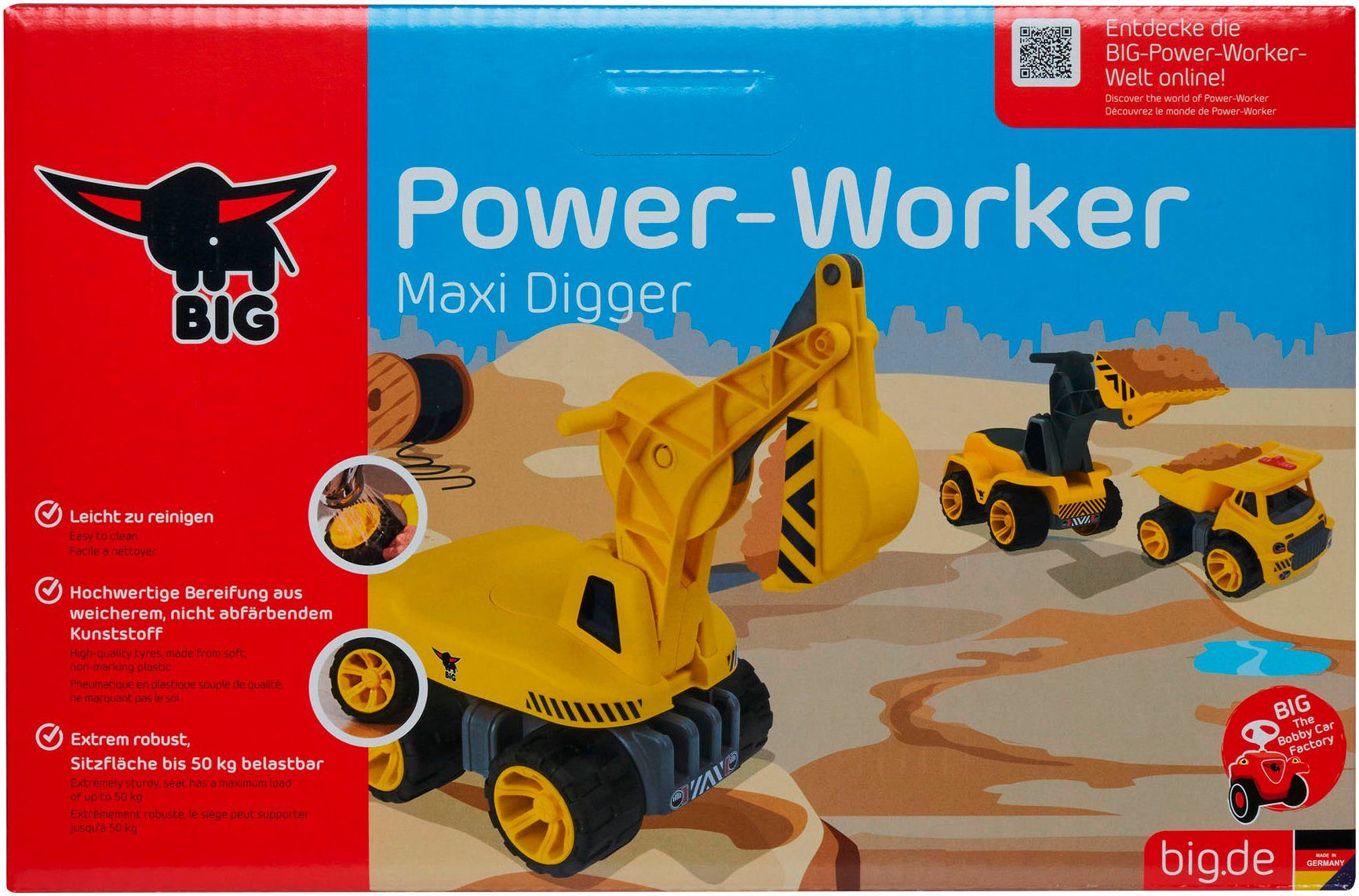 BIG Speelgoed graafmachine BIG Power Worker Maxi Digger Graafmachine om op te zitten, made in Germany