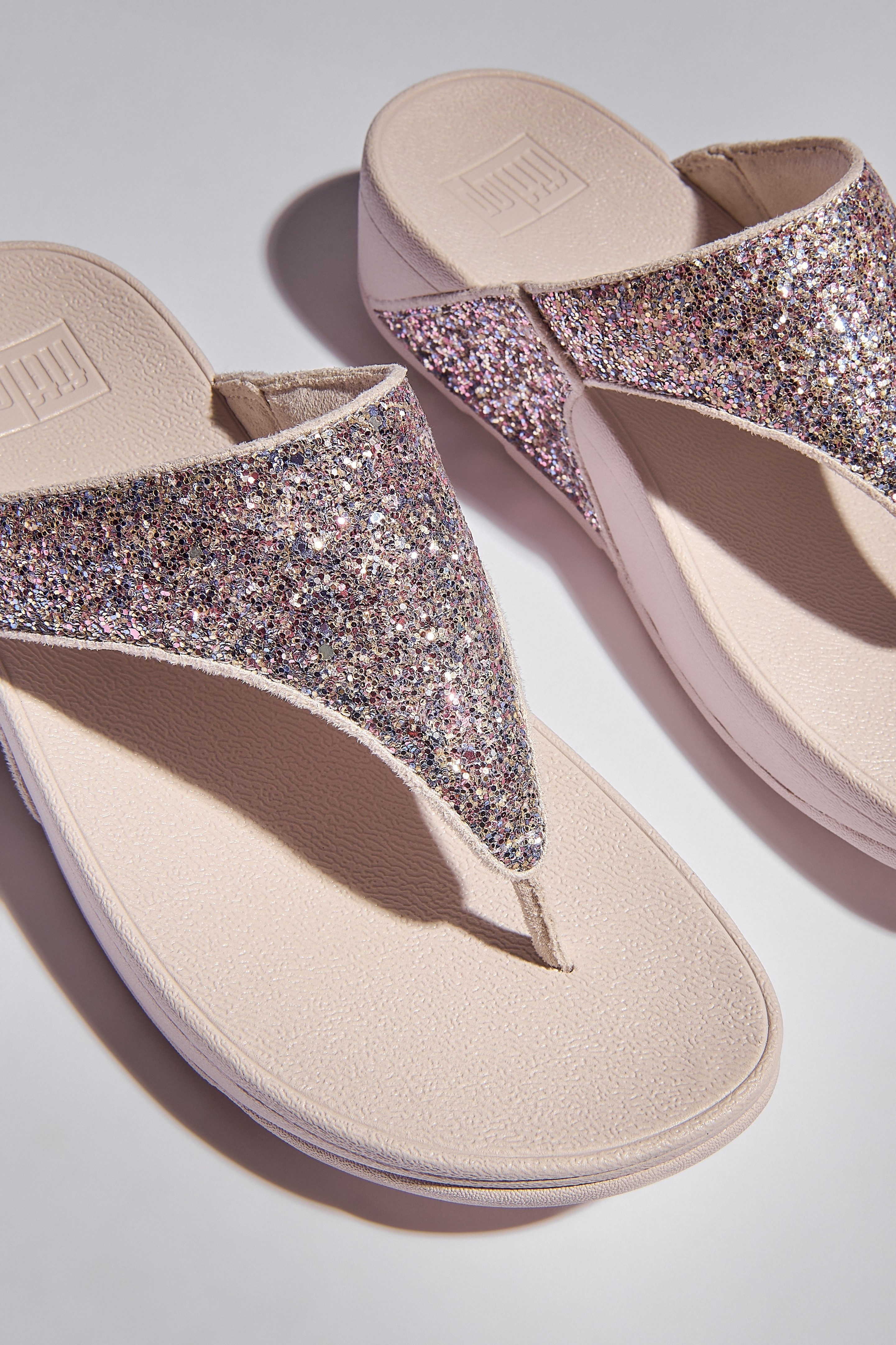 Fitflop Teenslippers LULU , dianette, pantoffel, slides met kleurrijke glitter