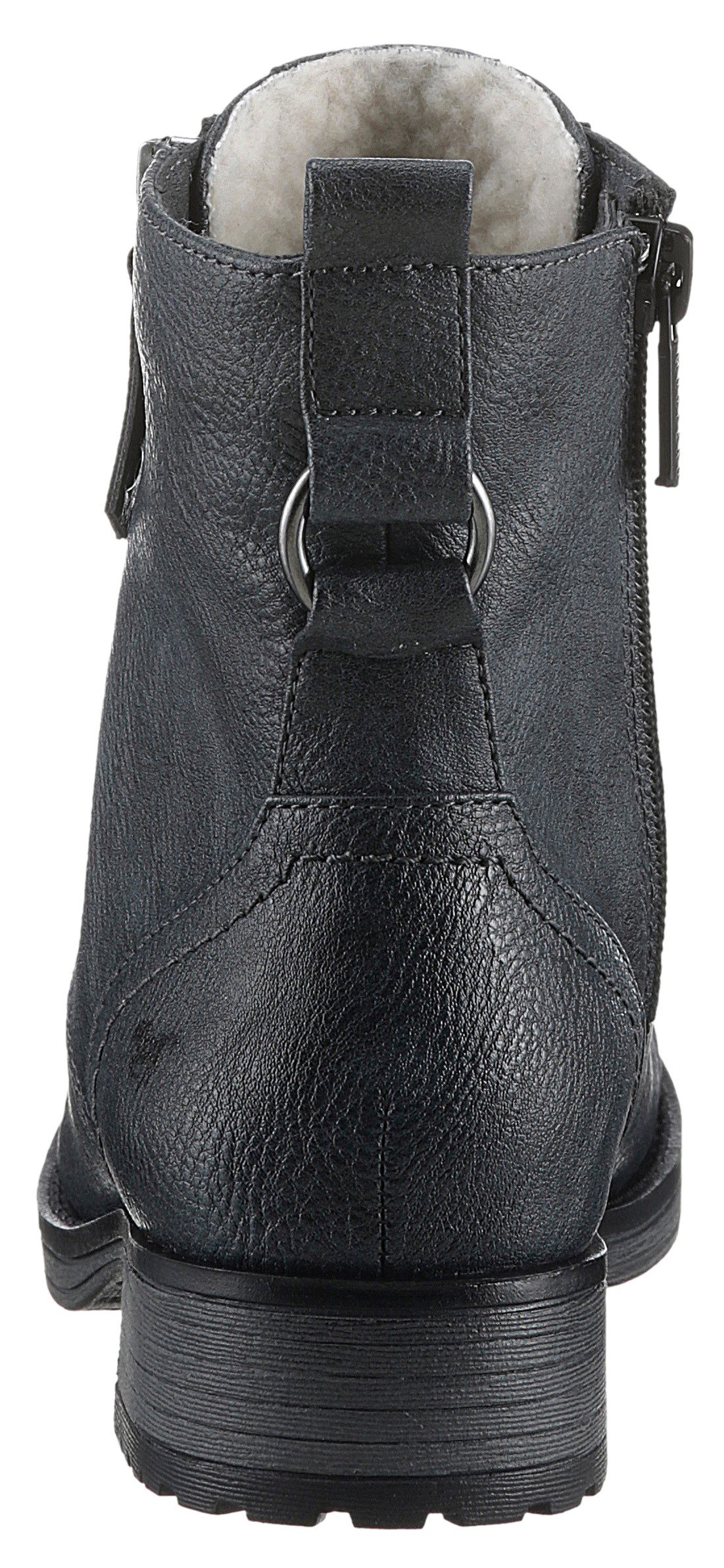 Mustang Shoes Winterlaarzen lace-up boots, ankle boots, block heel, with zipper
