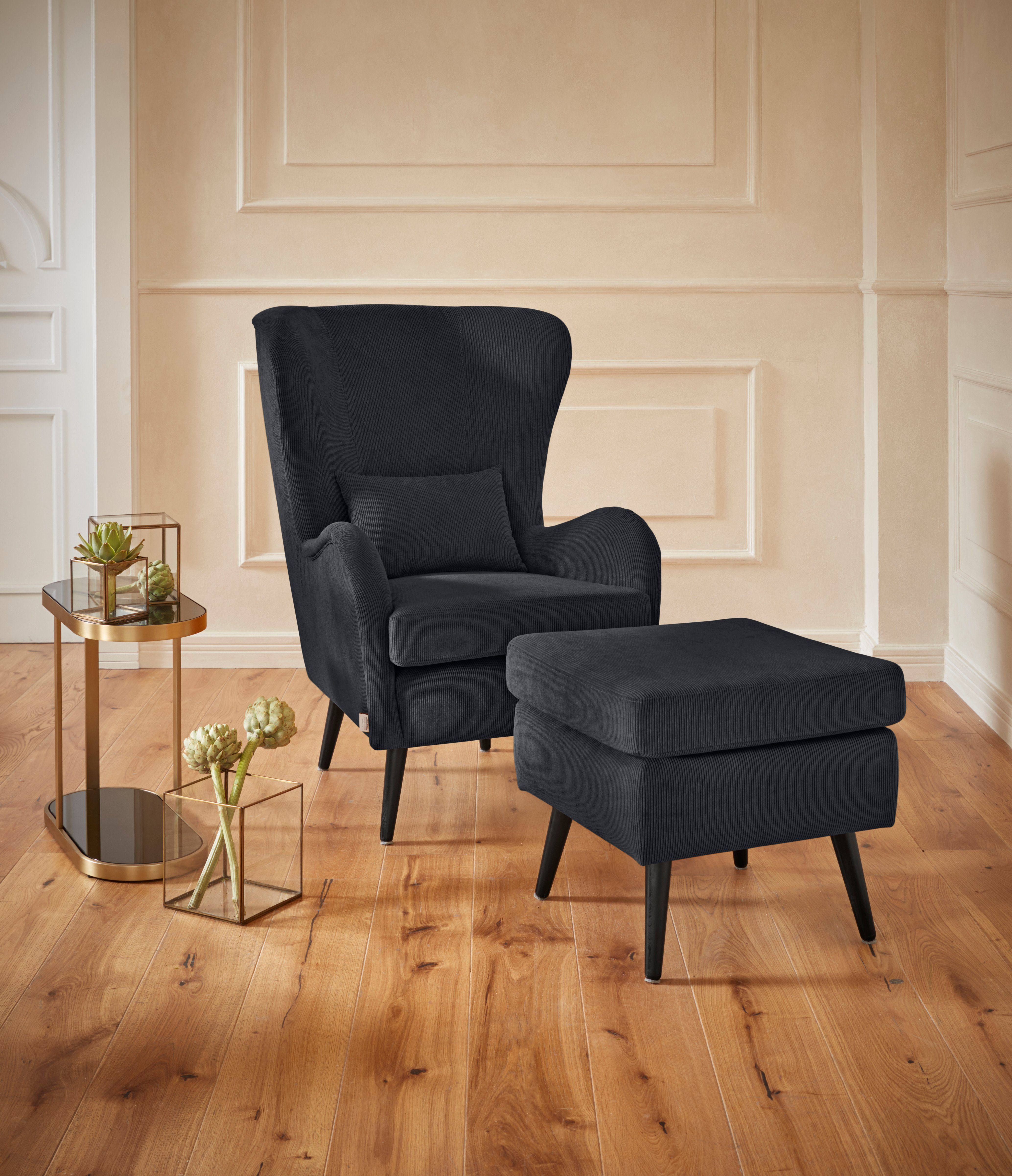 Guido Maria Kretschmer Home&Living Fauteuil Sallito, oorfauteuil, TV-stoel voor woonkamer, ook in velours cord
