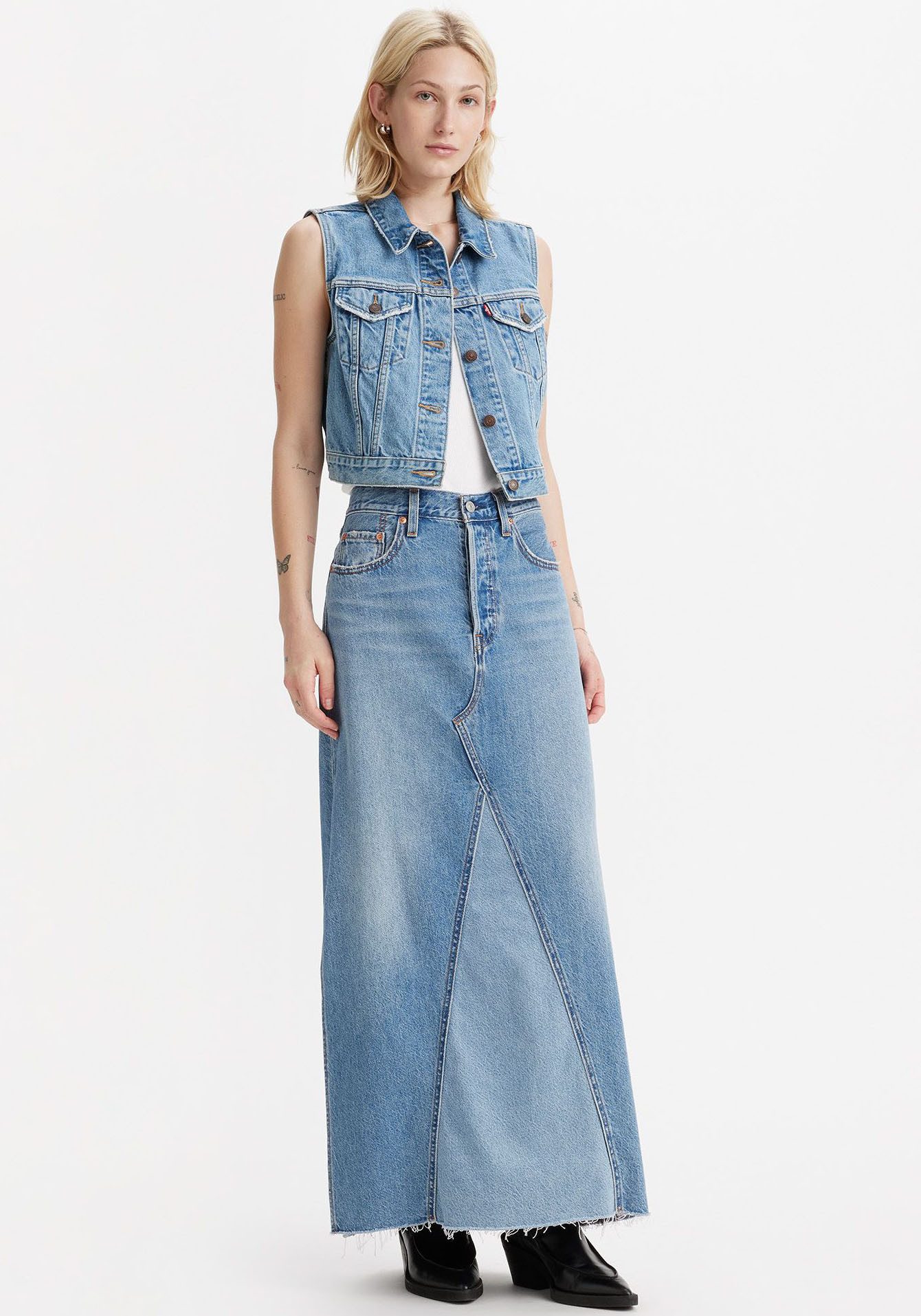 Levi's® Jeans rok ICONIC LONG SKIRT in five-pocketsstijl