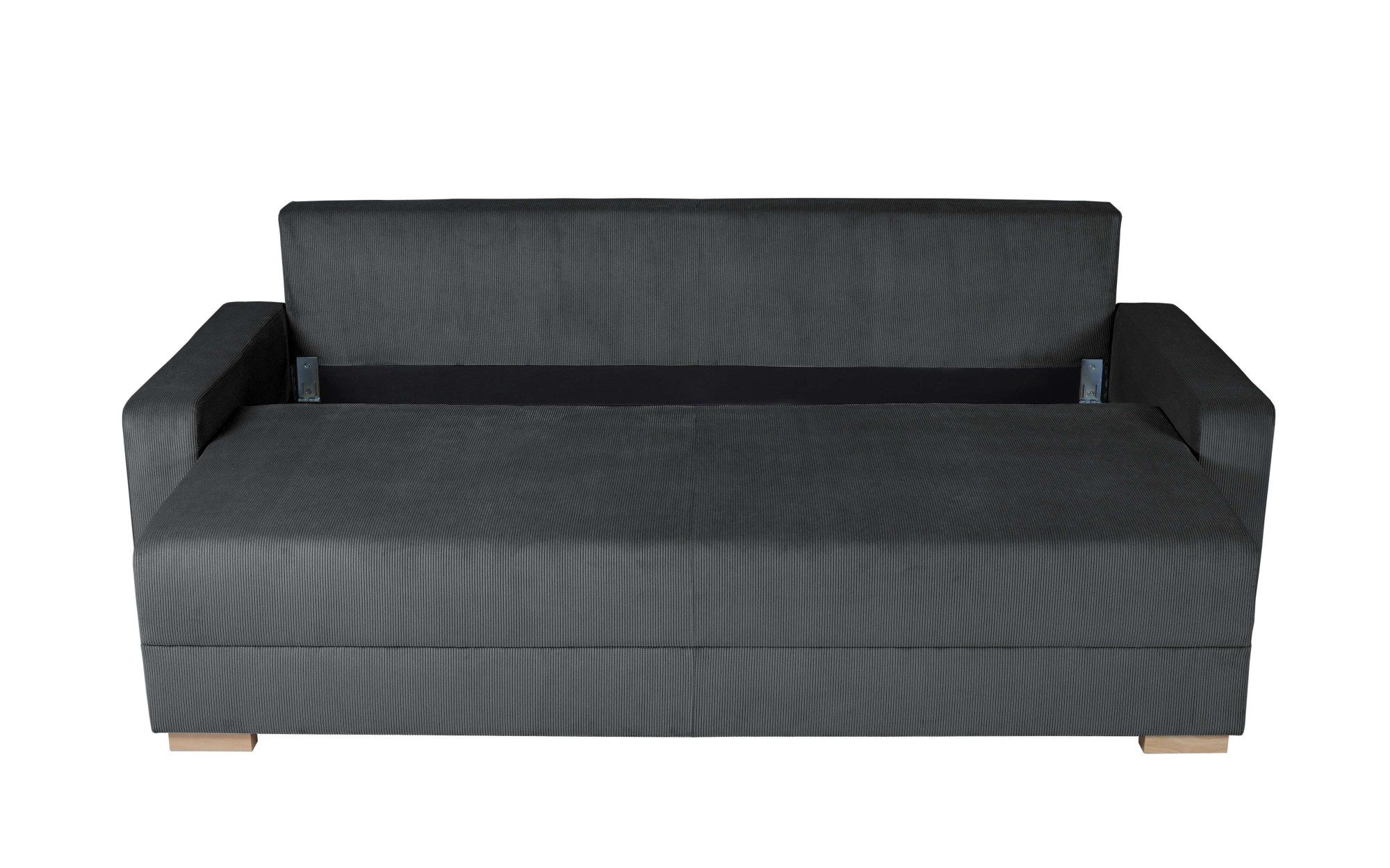 INOSIGN 3-zitsbank SHERIDIAN slaapbank met bedlade, in fijncord en velvet met golvende ondervering, moderne bekleding, b/h/d 225/94/80