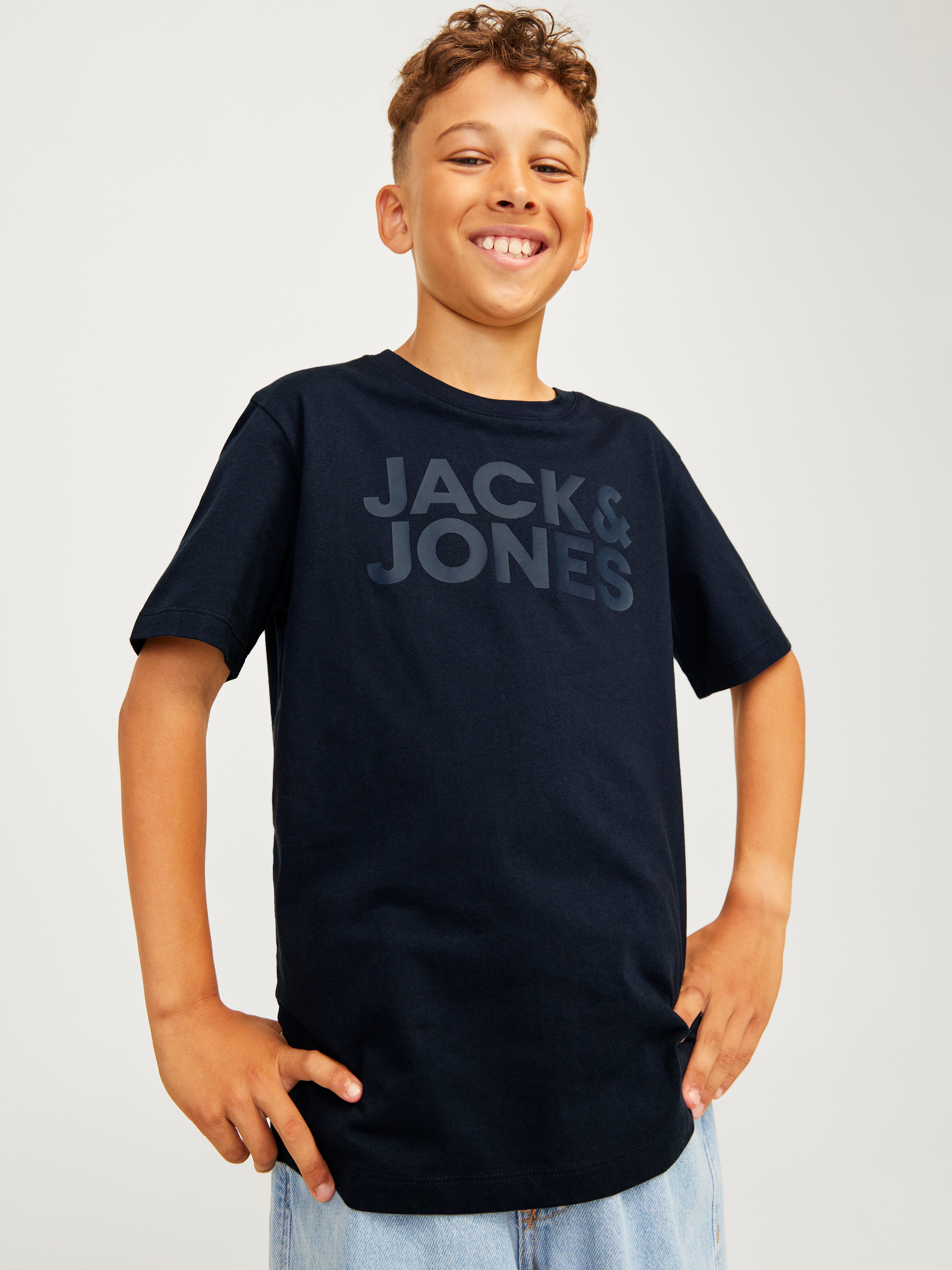 Jack & Jones Junior Shirt met korte mouwen JJECORP LOGO TEE SS O-NECK NOOS JNR jongens t-shirts maat 140 blauw