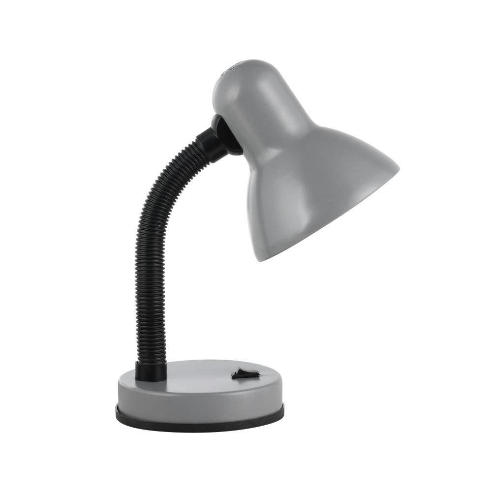 EGLO Tafellamp Basic zilverkleur / ø12,5 x h30 cm / excl. 1x e27 (elk max. 40 w) / tuimelschakelaar