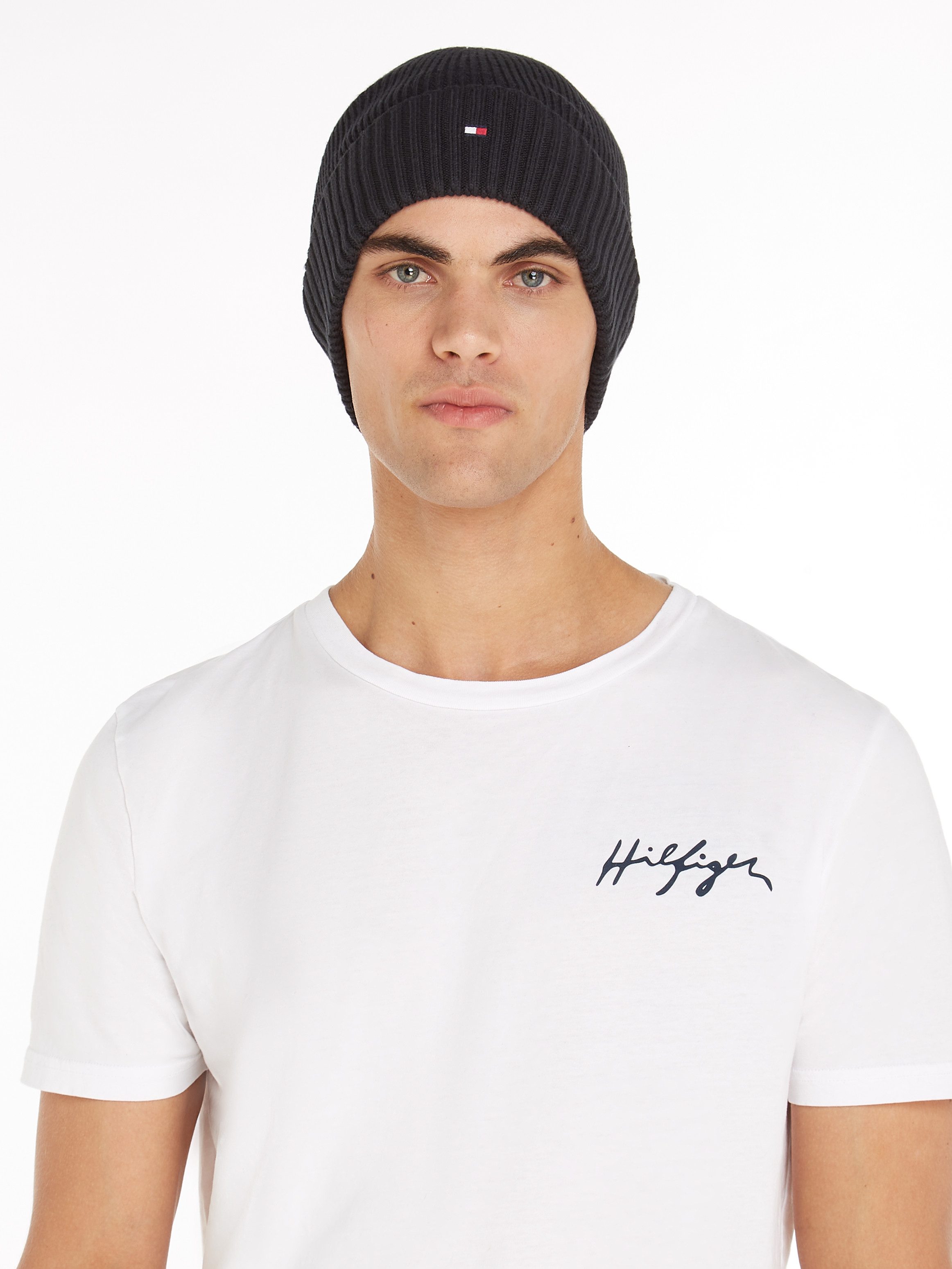 Tommy Hilfiger Gebreide muts TH FLAG PIMA COTTON BEANIE
