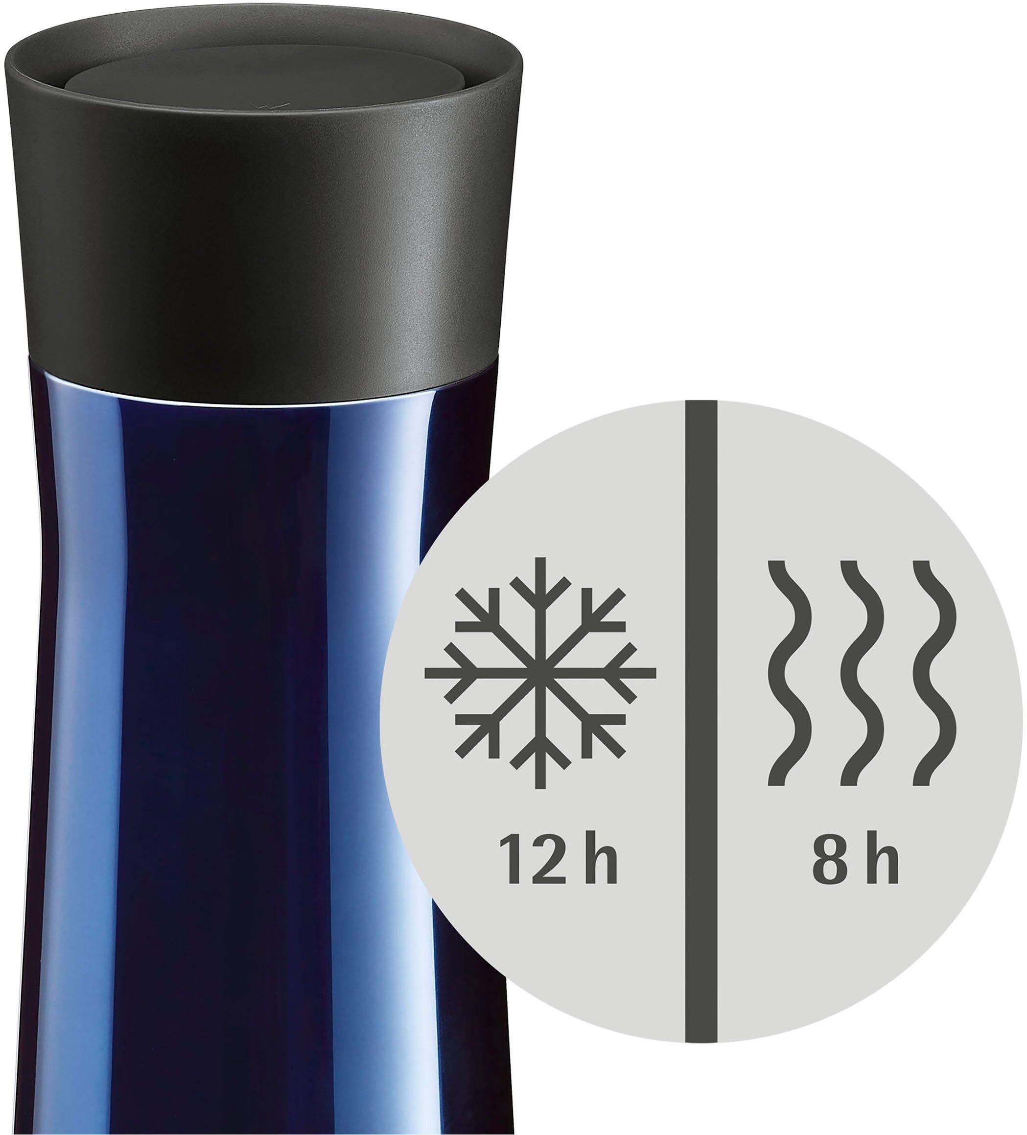 WMF Thermosbeker Impulse dubbelwandig roestvrij staal, 8u warm en 12u koud, 360°-drinkopening
