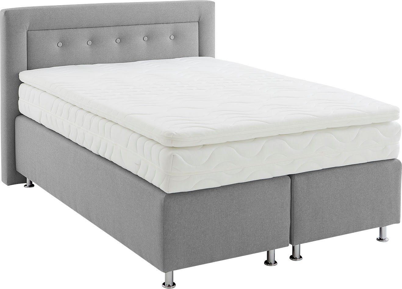 Westfalia Polsterbetten Boxspring naar keuze met topmatras boxsprings grijs