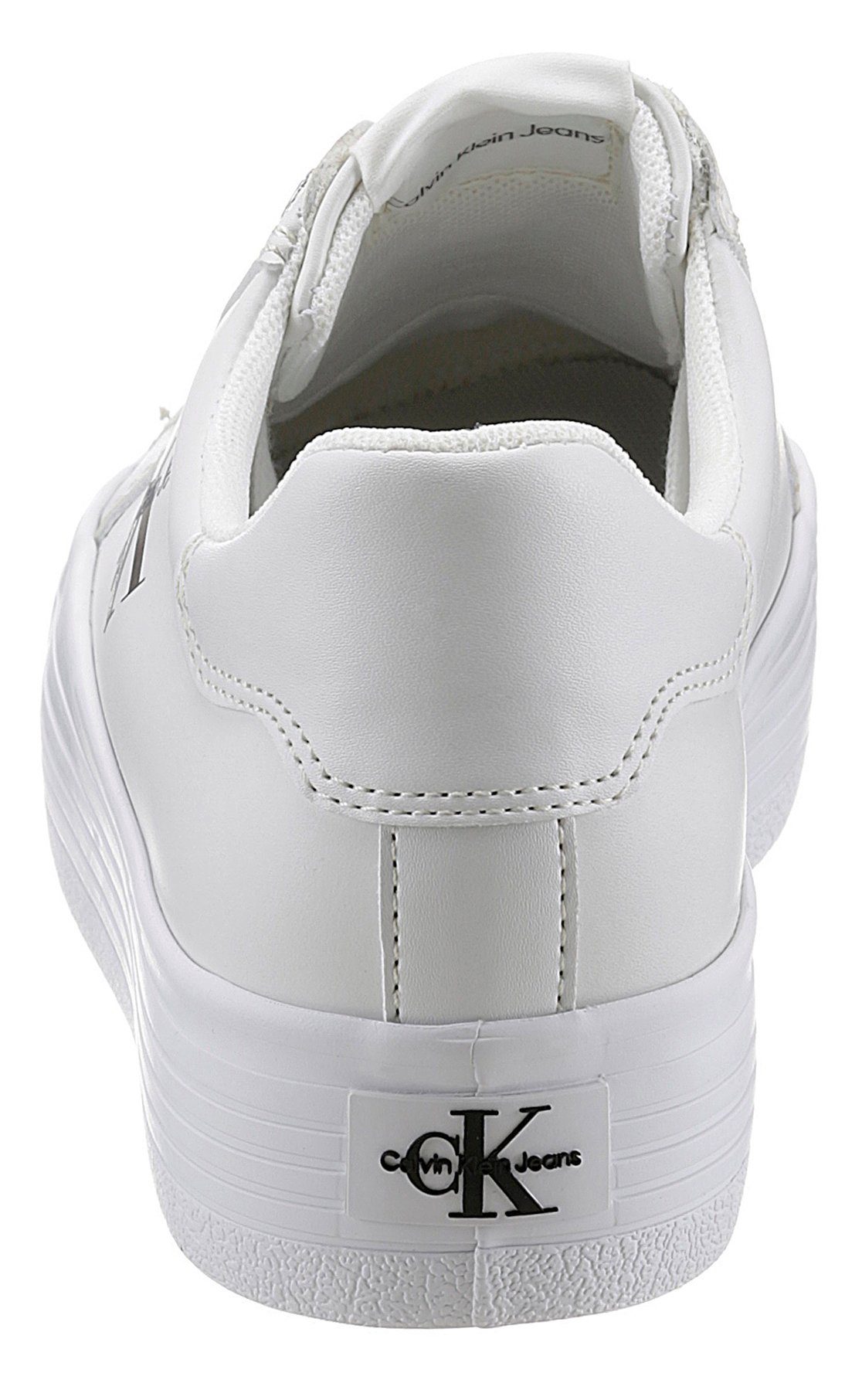 Calvin Klein Plateausneakers VULC FLATFORM LACEUP LOW LTH zachte schachtvering, vrijetijdsschoen, lage schoen, veterschoen