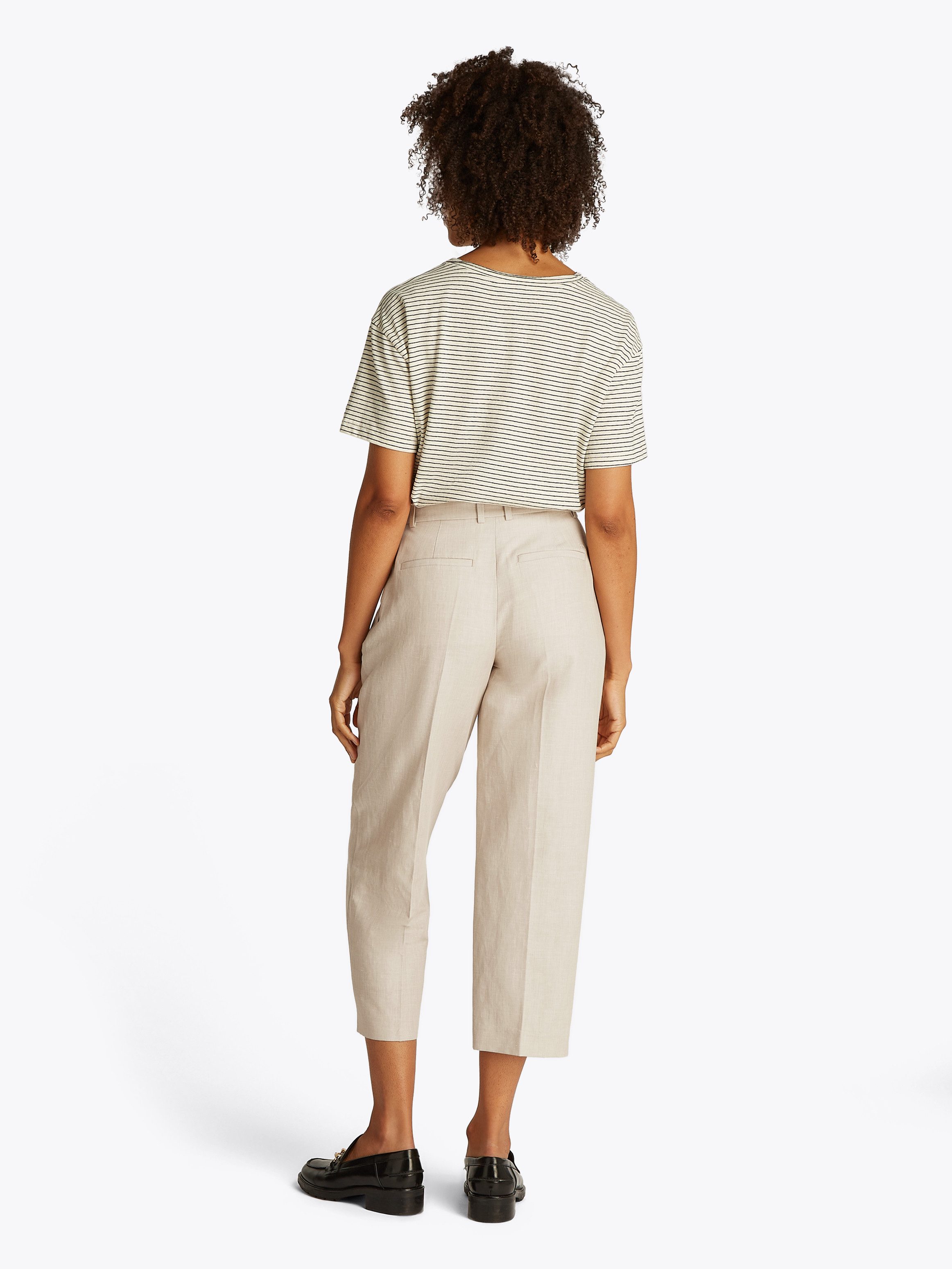 Tommy Hilfiger Geweven broek LINEN MIX PLEATED TAPERED PANTS