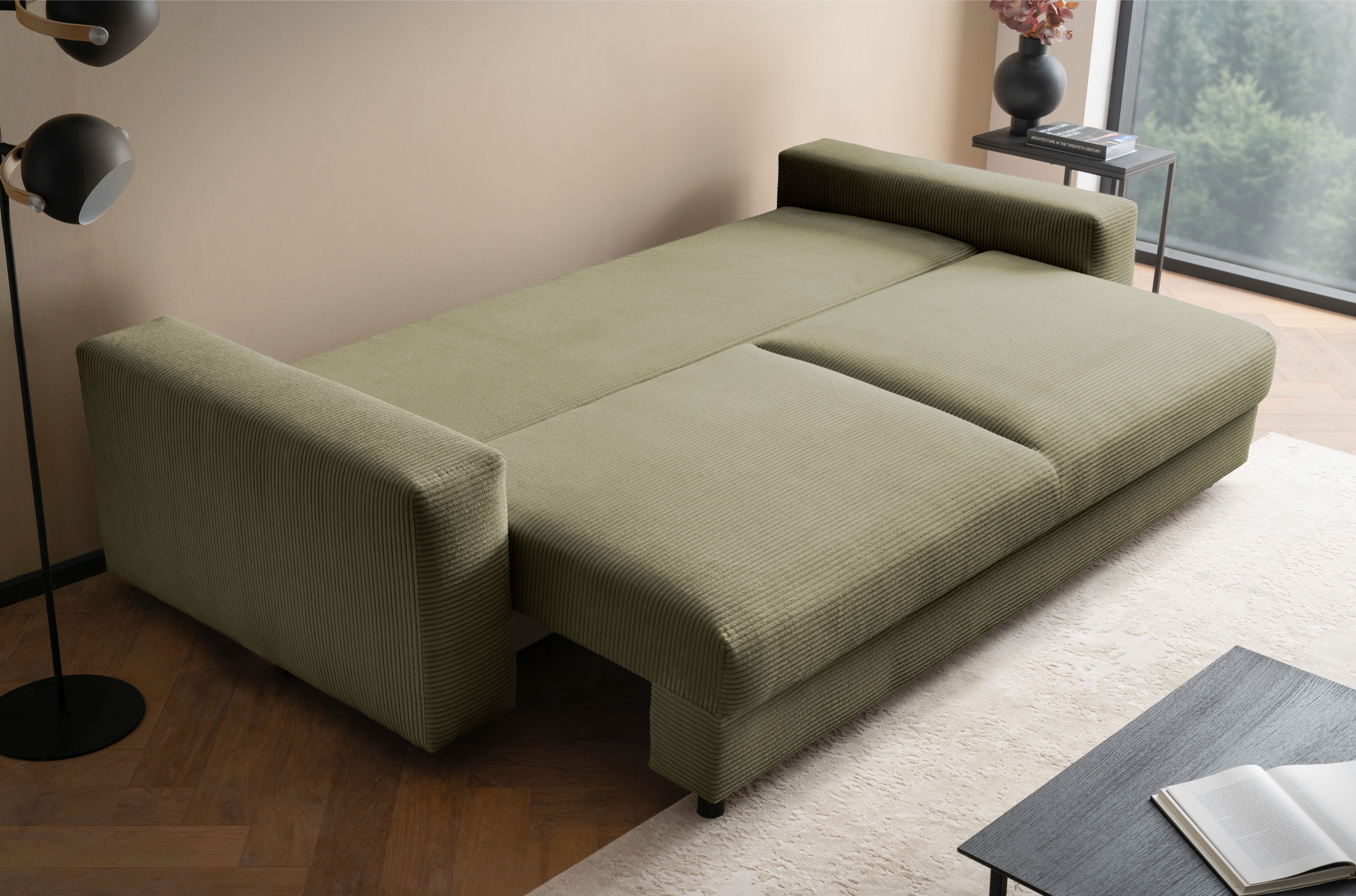 LeGer Home by Lena Gercke Slaapbank Imoga, kussen met slaapfunctie, 3-zits bank, bank met bedlade in moderne kleuren en stoffen, bedfunctie, ligoppervlak: 200x150 cm