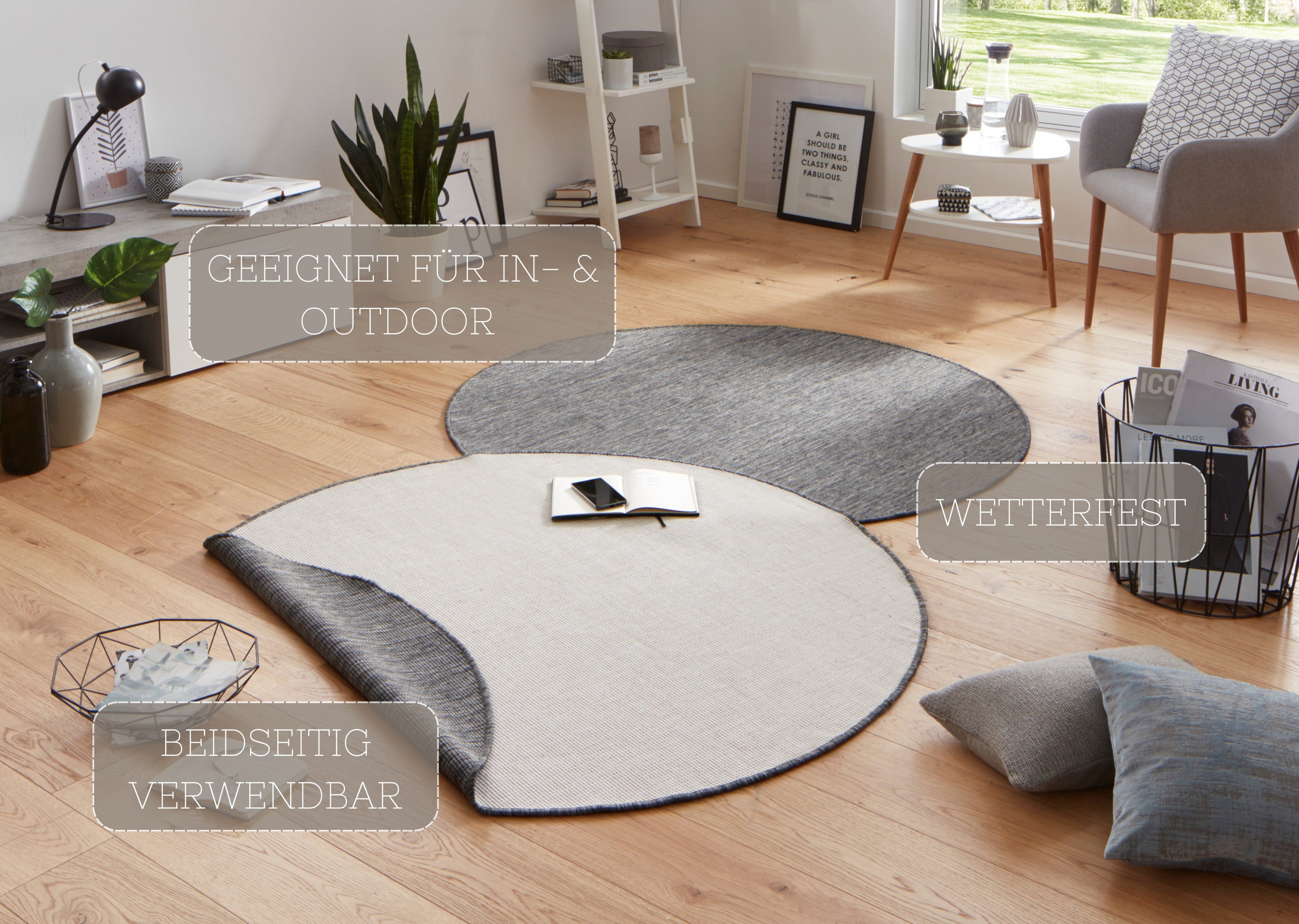 NORTHRUGS Vloerkleed Miami omkeerbaar tapijt Geschikt voor binnen en buiten, weerbestendig, balkon, tuin, woonkamer, waterbestendig