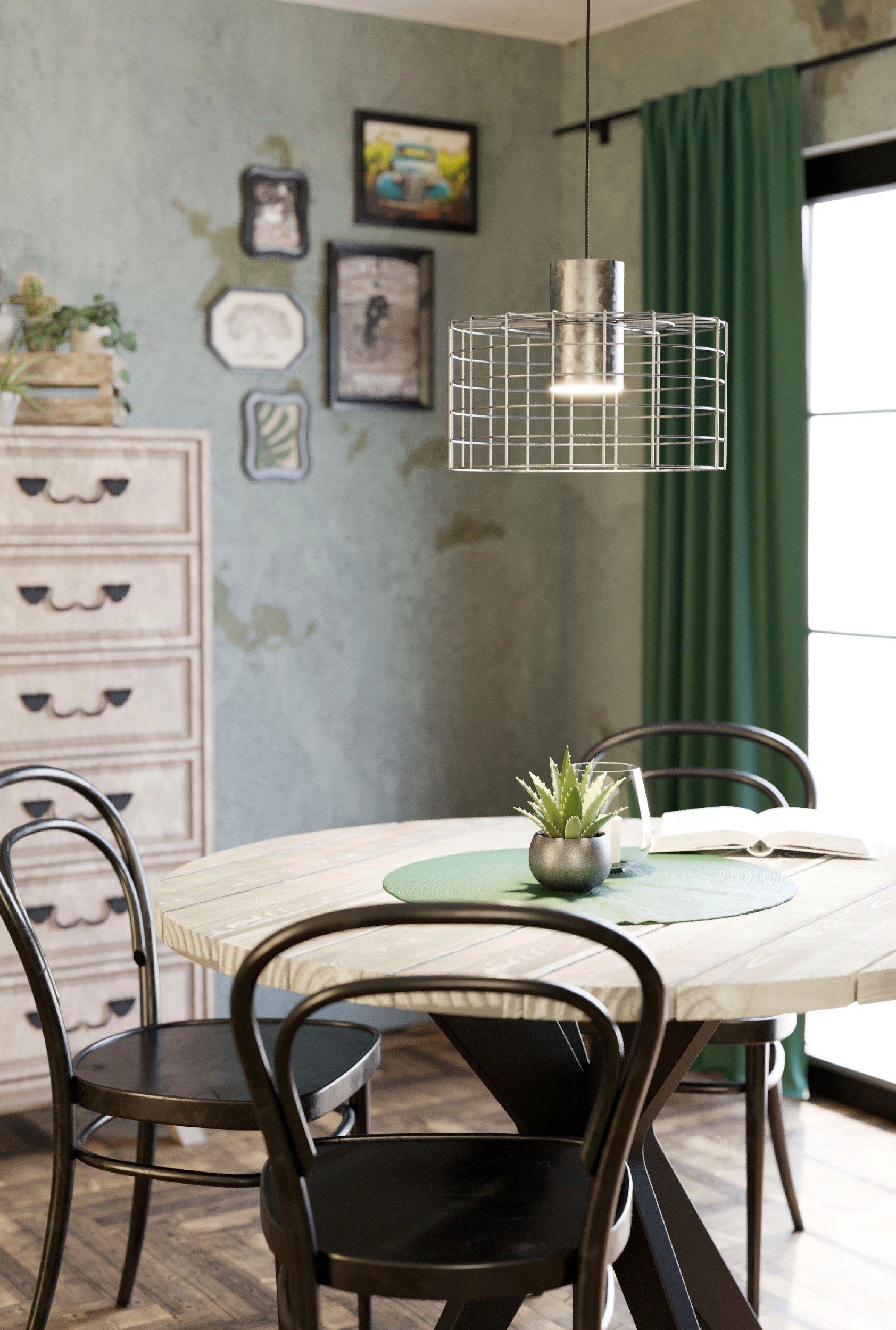 EGLO Hanglamp MILLIGAN Hanglamp in zilverkleur en wit van staal - excl. E27 - 40W (1 stuk)
