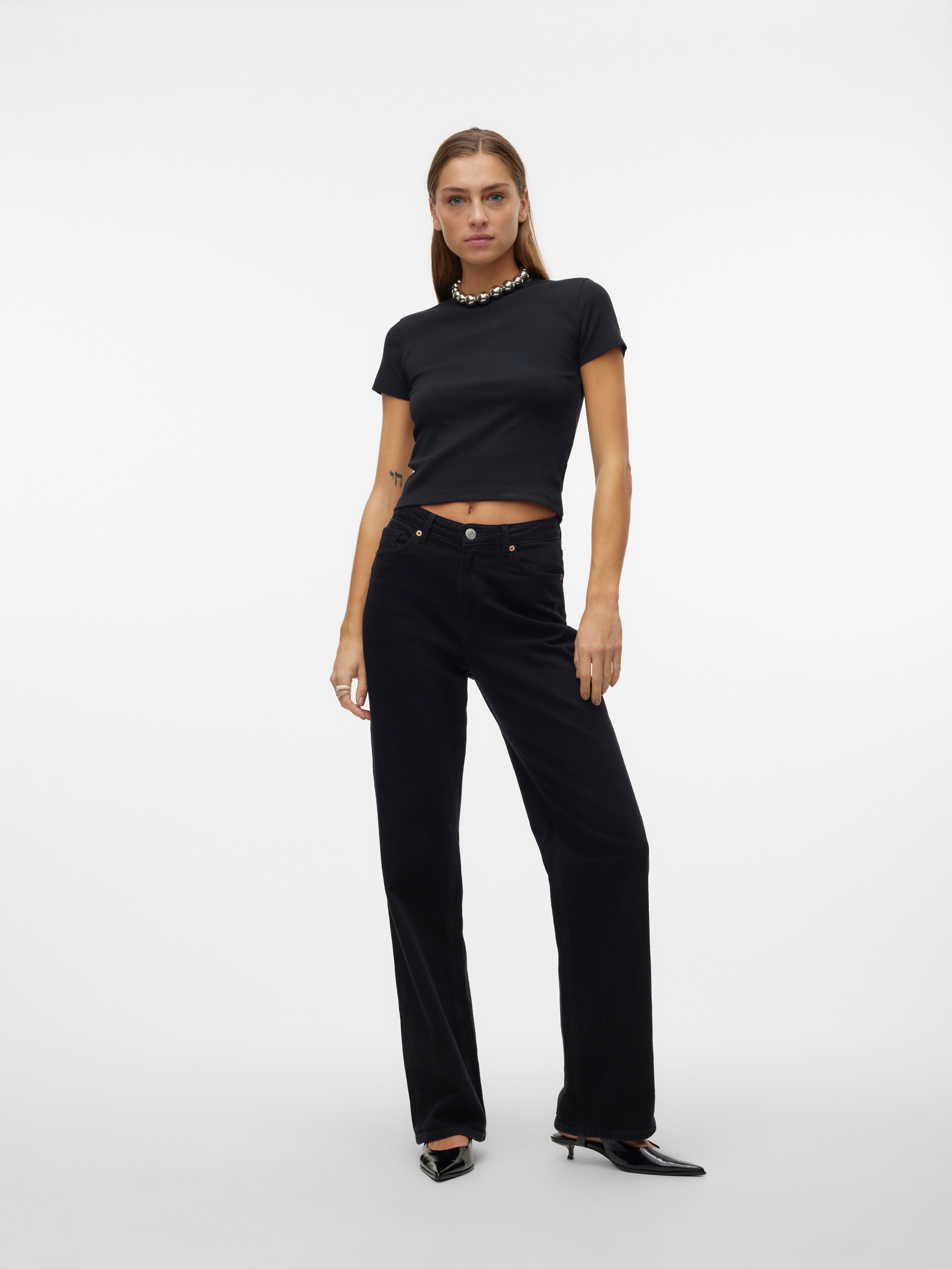 Vero Moda Shirt met ronde hals VMCHLOE SS SHORT TOP JRS NOOS