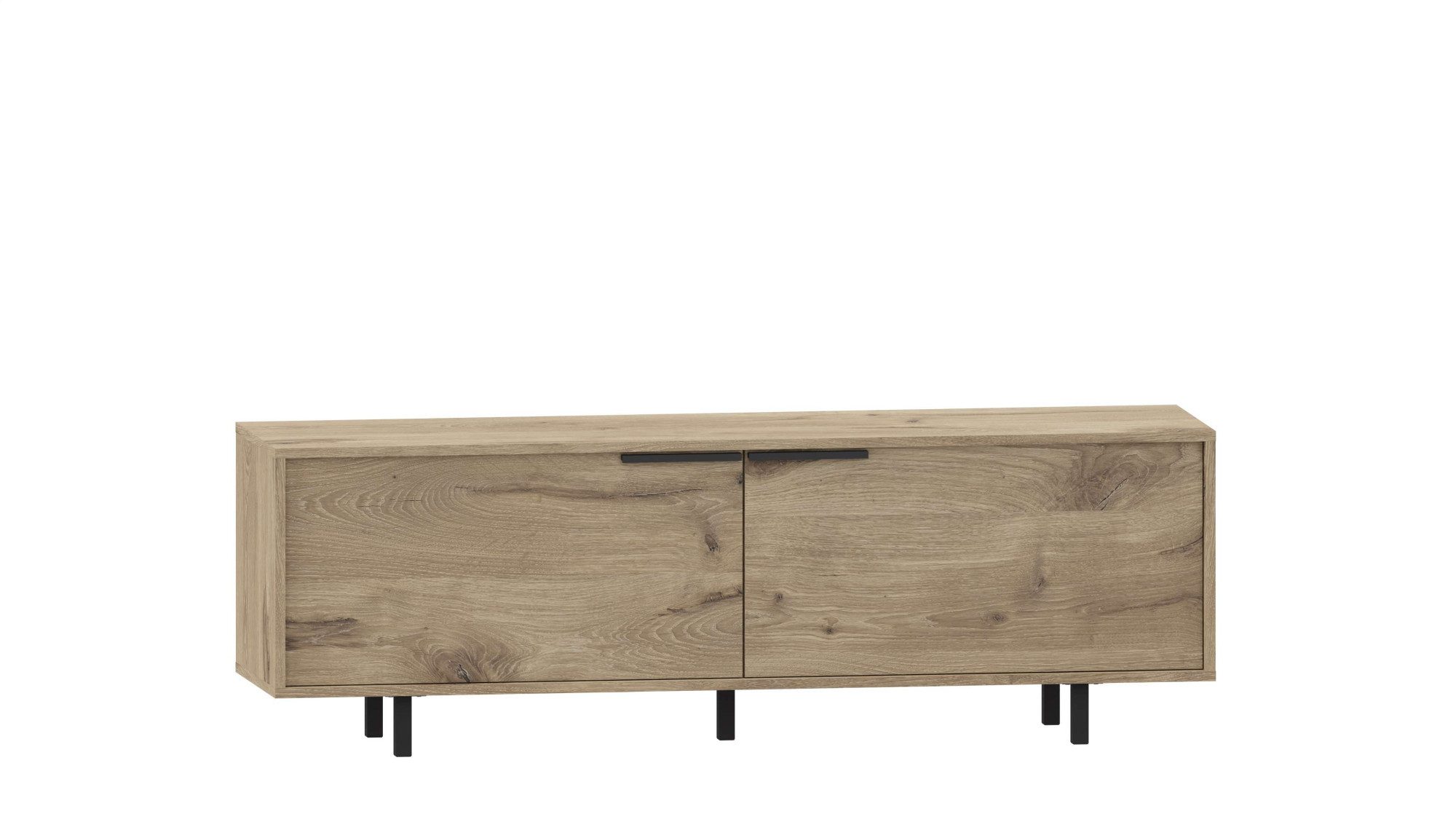 INOSIGN Tv-meubel Dinant TV-kast met 2 kleppen, kabeldoorvoer, breedte 150 cm, hoogte 50 cm lowboards bruin