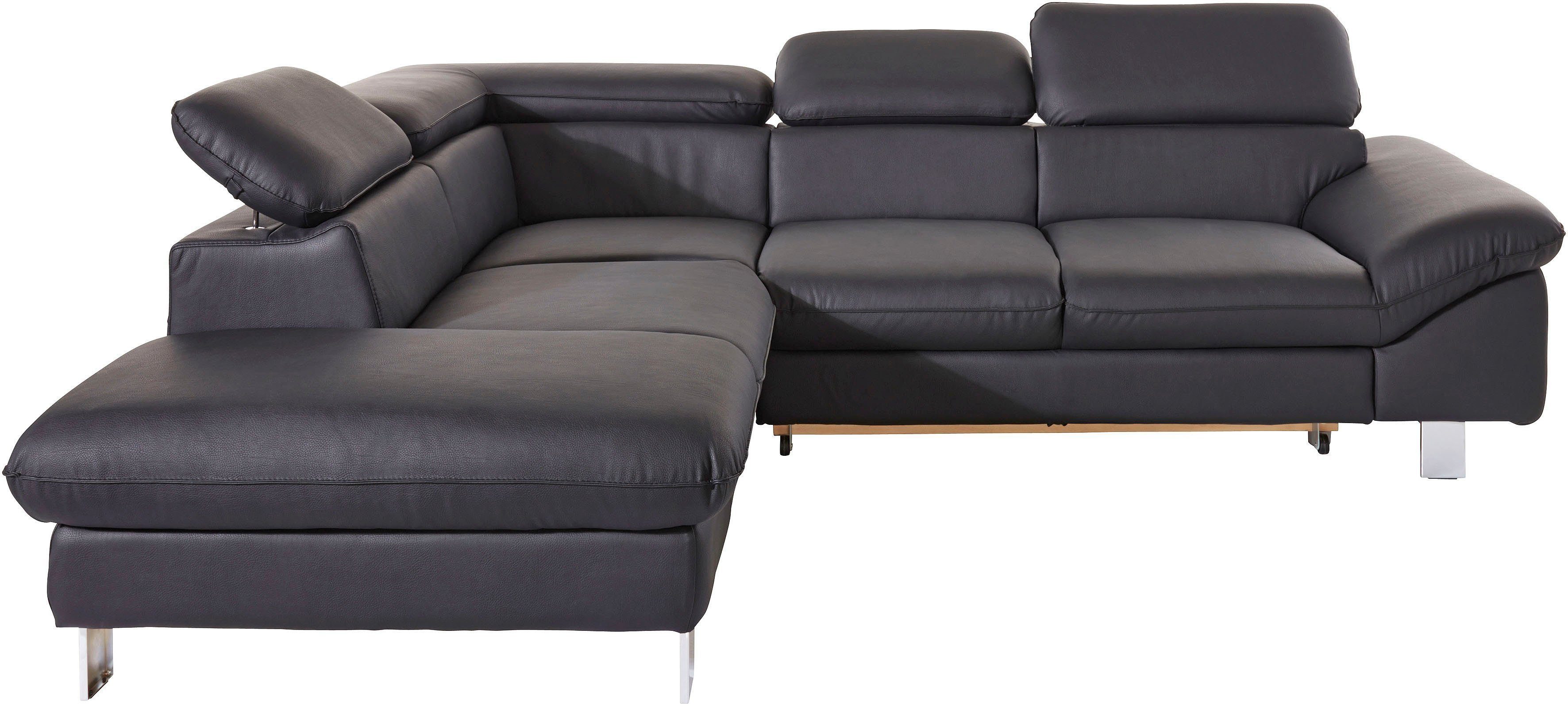 COTTA Zithoek Driver L-vorm Set bestaande uit: hoekbank met hoofdverstelling & hocker (set)