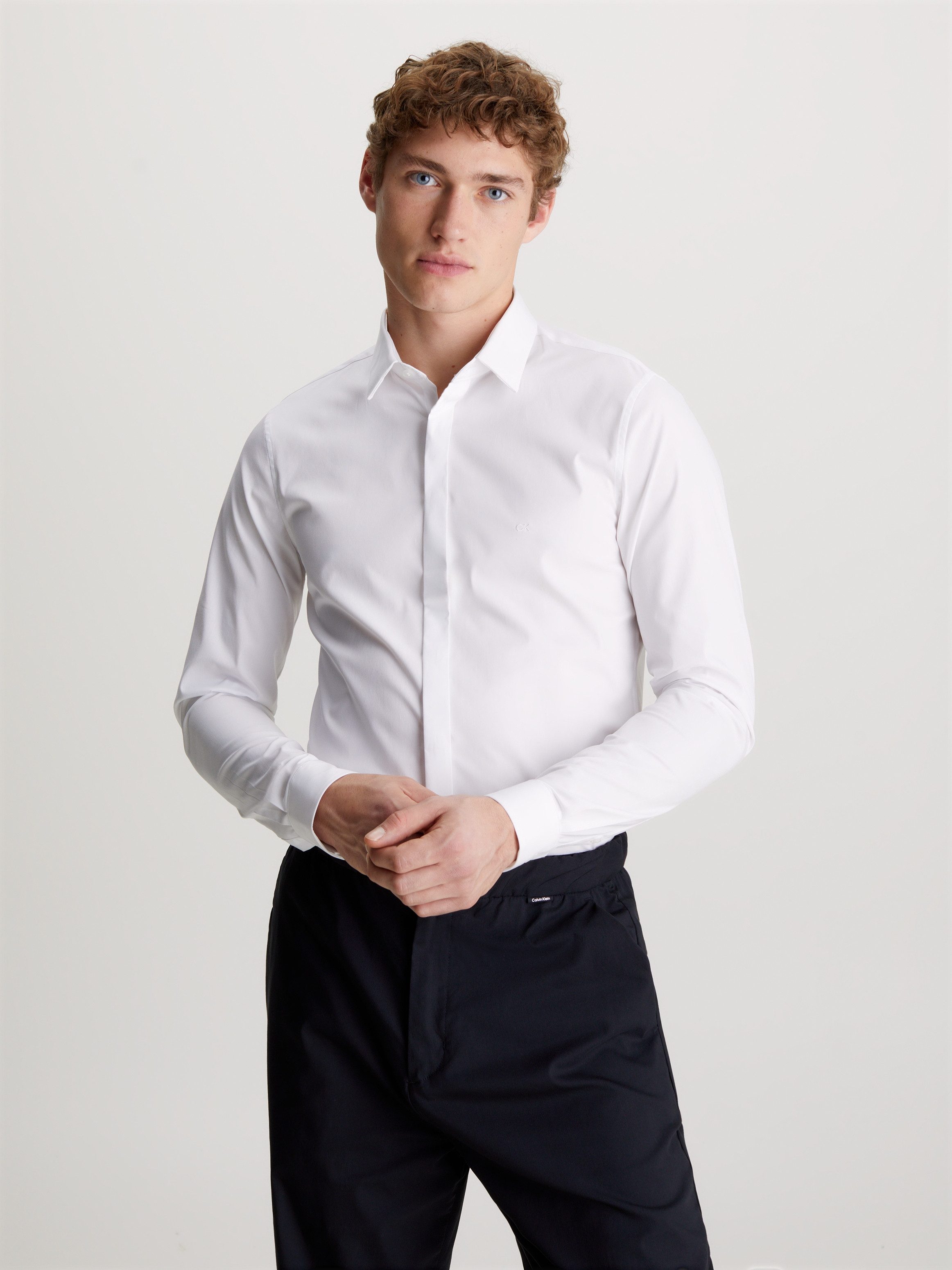 Calvin Klein Overhemd met lange mouwen POPLIN HP EXTRA SLIM SHIRT
