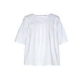edc by esprit blouse met korte mouwen met diep aangezette kapmouwen wit