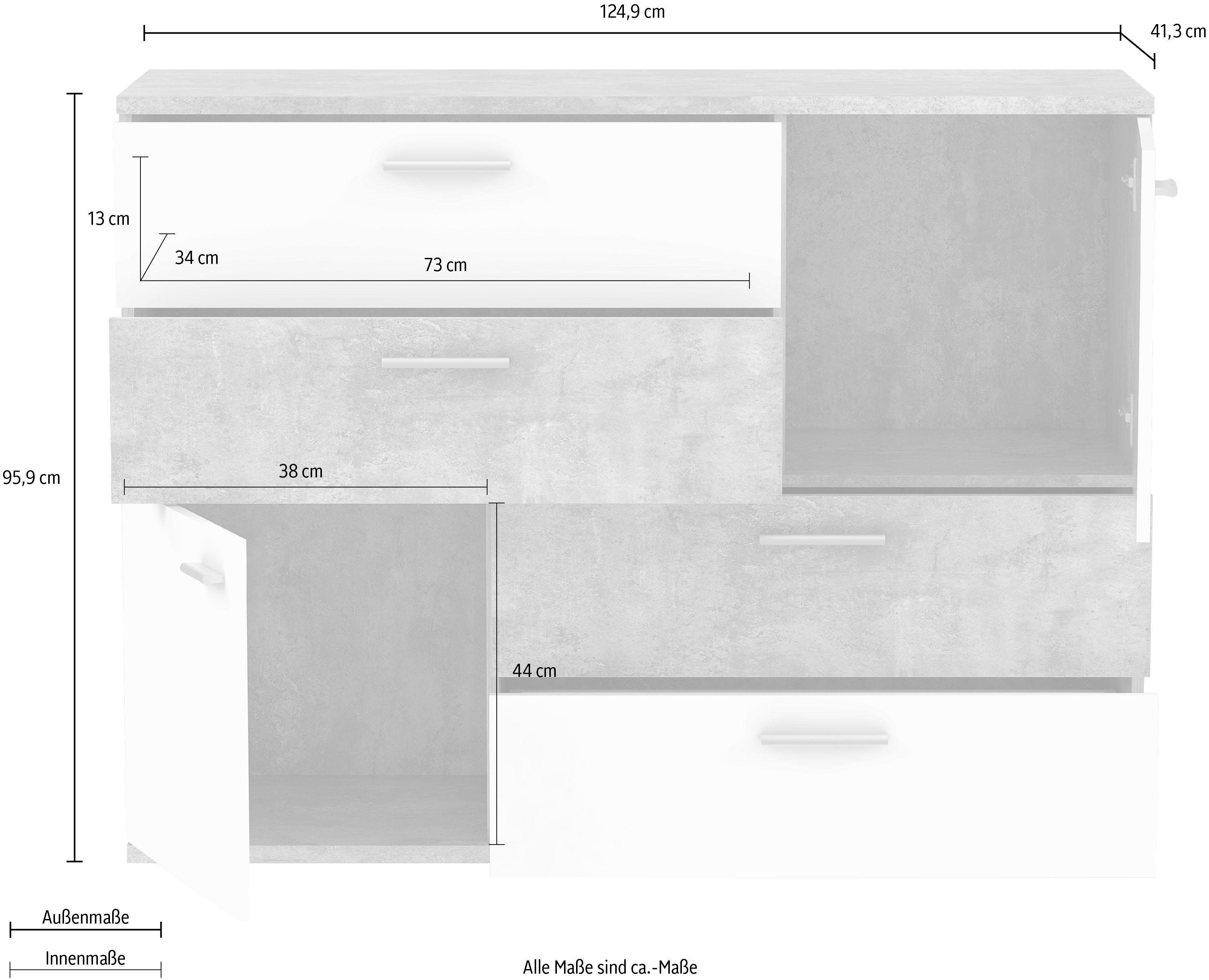 FORTE Kast Skive Breedte ca. 125 cm
