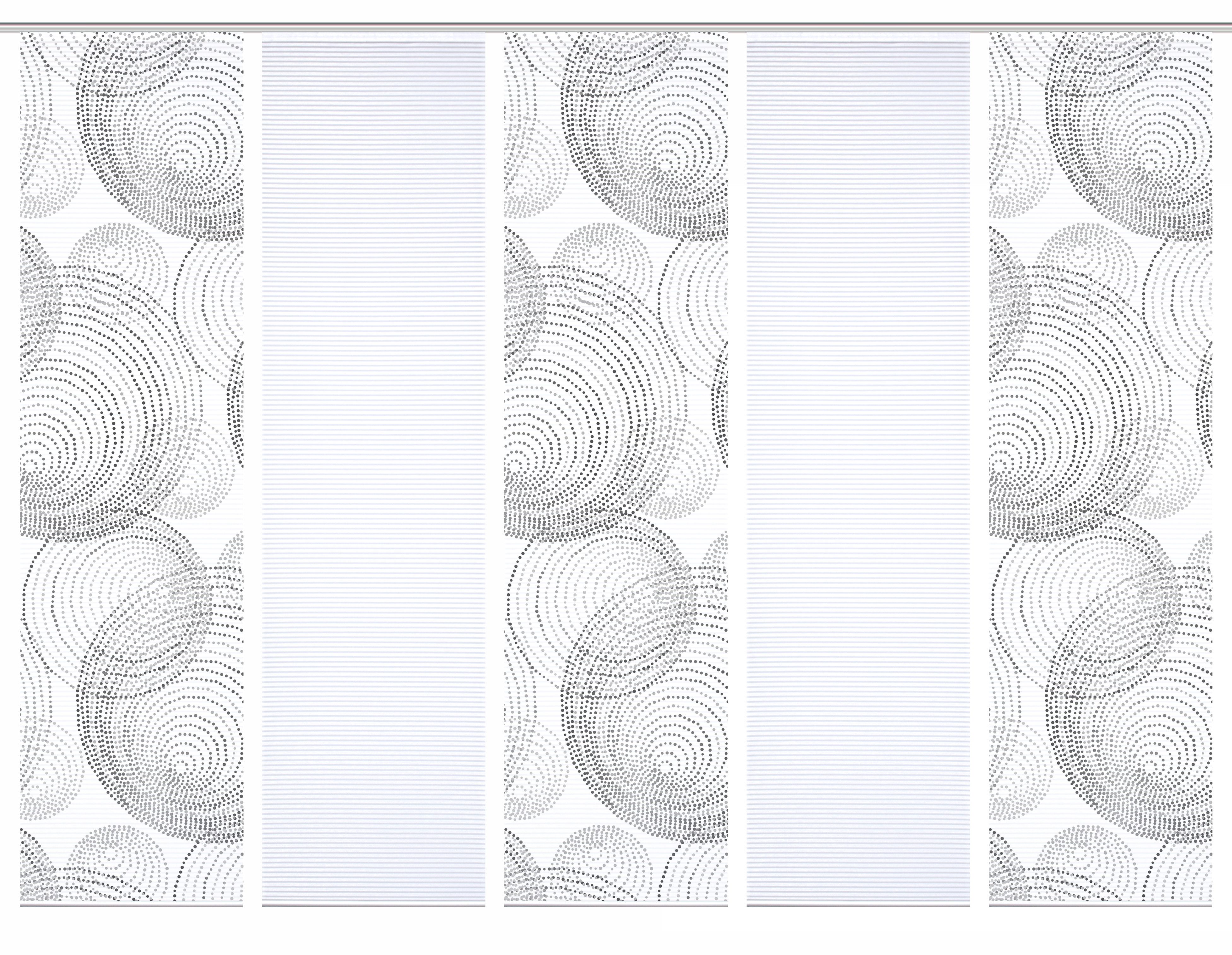 HOME in green Paneelgordijn Spiro SET DIGITALE PRINT, BAMBOELOOK GERECYCLED (5 stuks)