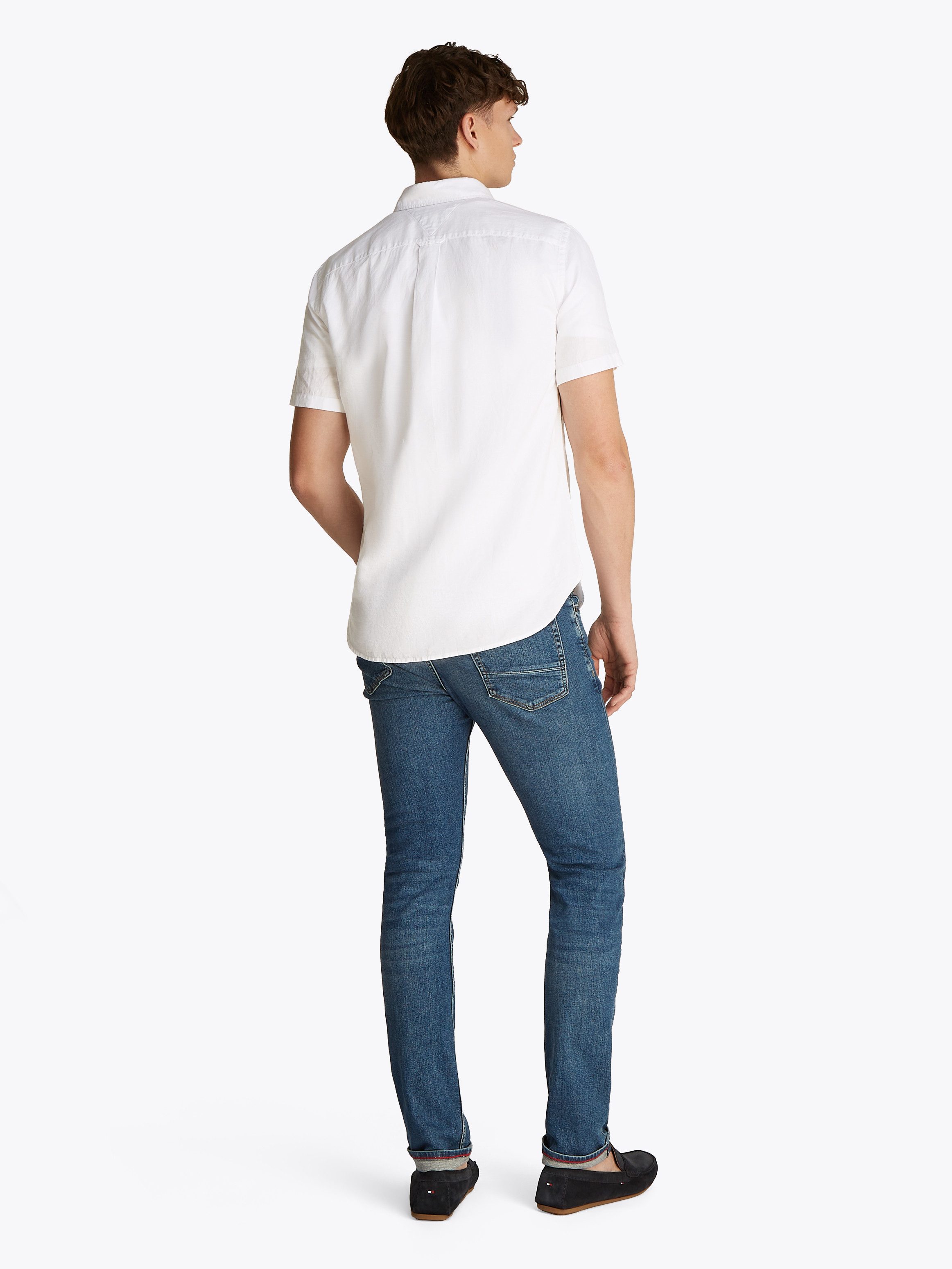 Tommy Hilfiger Overhemd met korte mouwen LINEN BLEND SOLID SS RF SHIRT