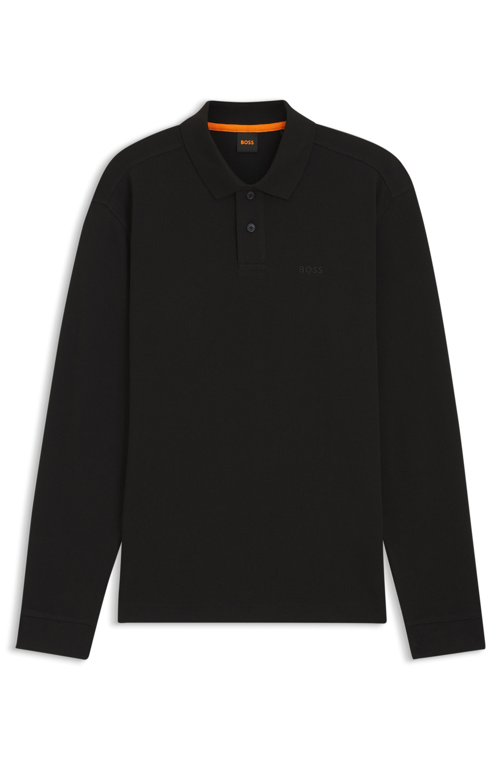 Boss Orange Poloshirt Petempestolong met knoopsluiting