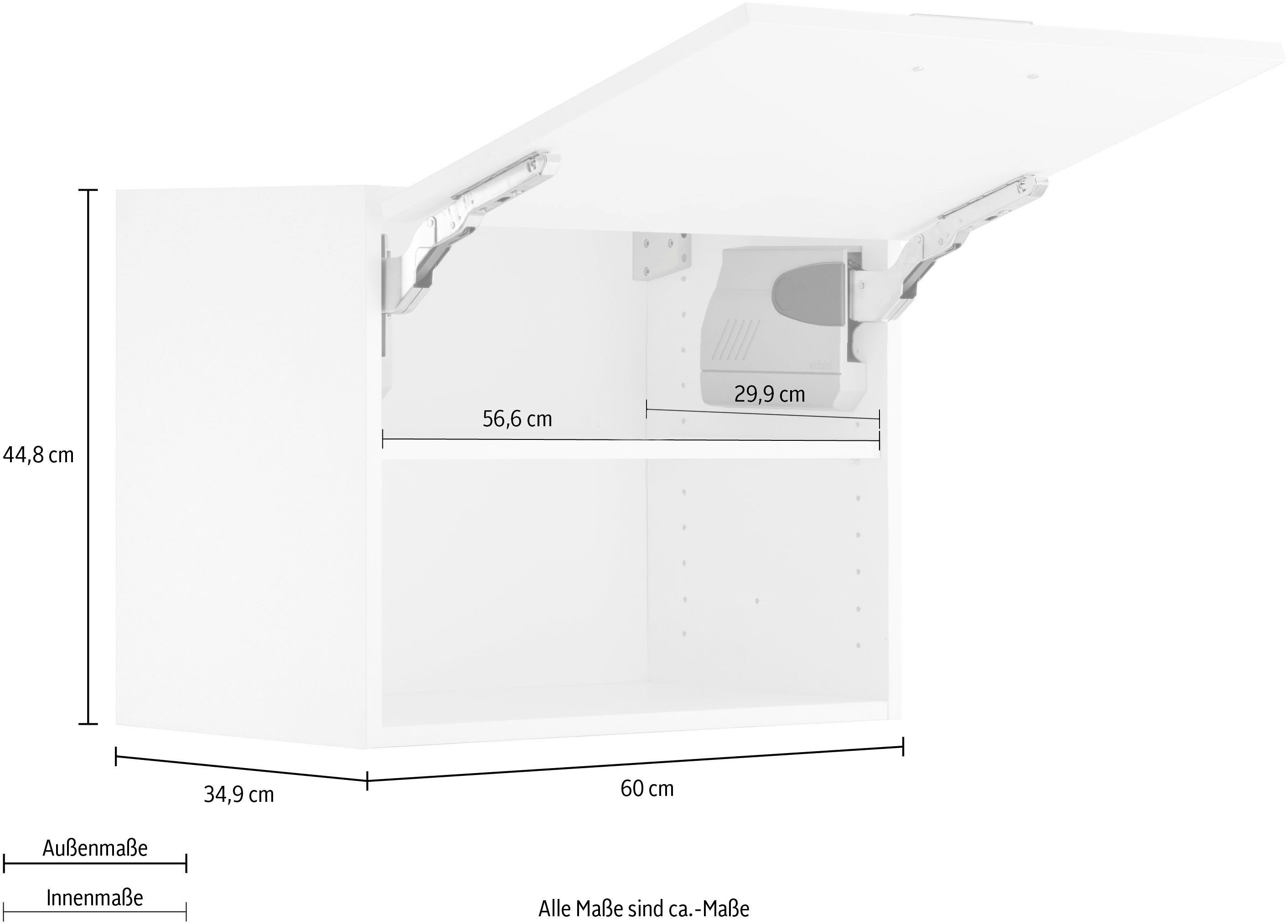 OPTIFIT Hangend kastje met klep Parma Breedte 60 cm