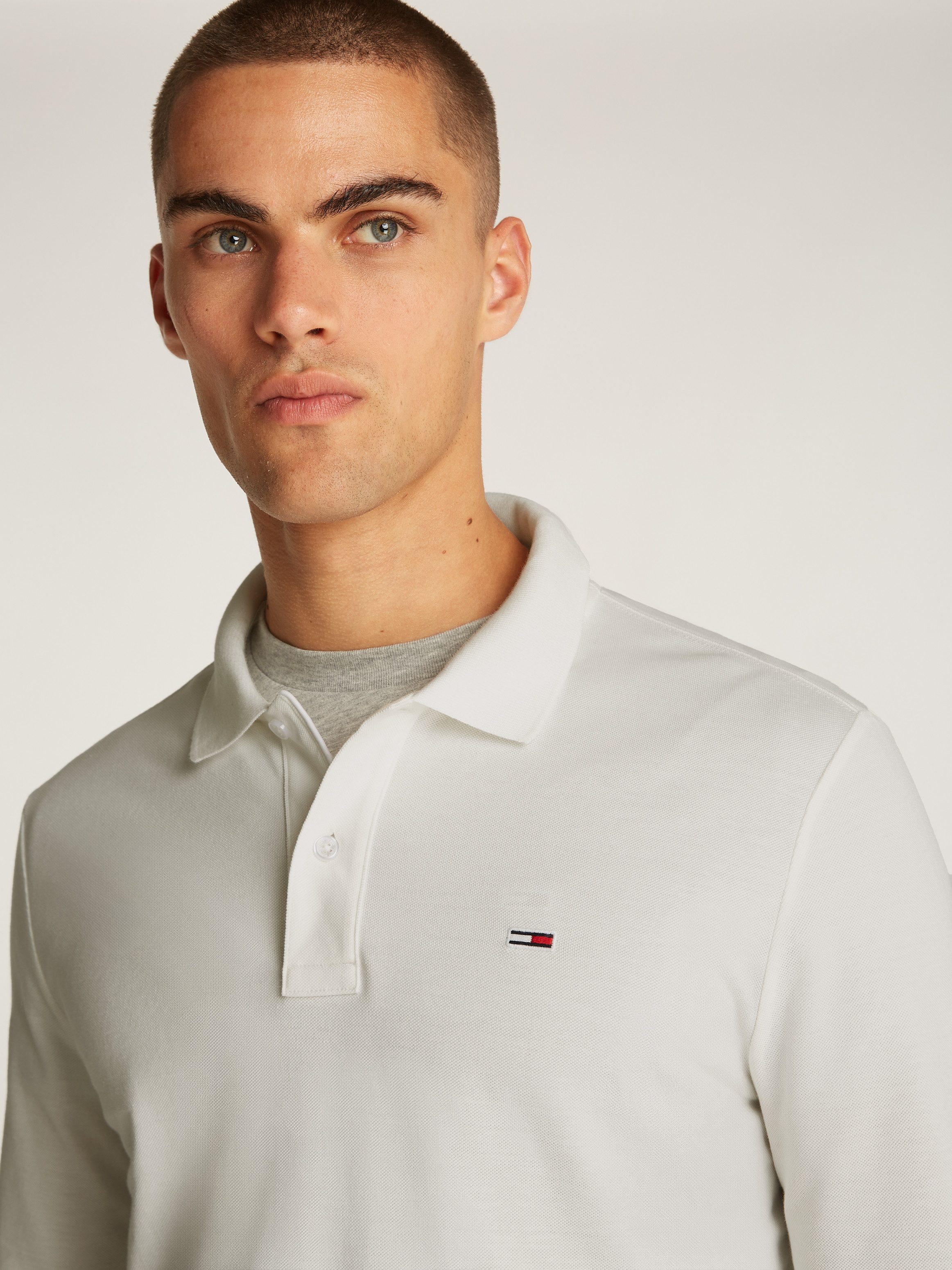 TOMMY JEANS Poloshirt TJM SLIM PLACKET POLO LS EXT