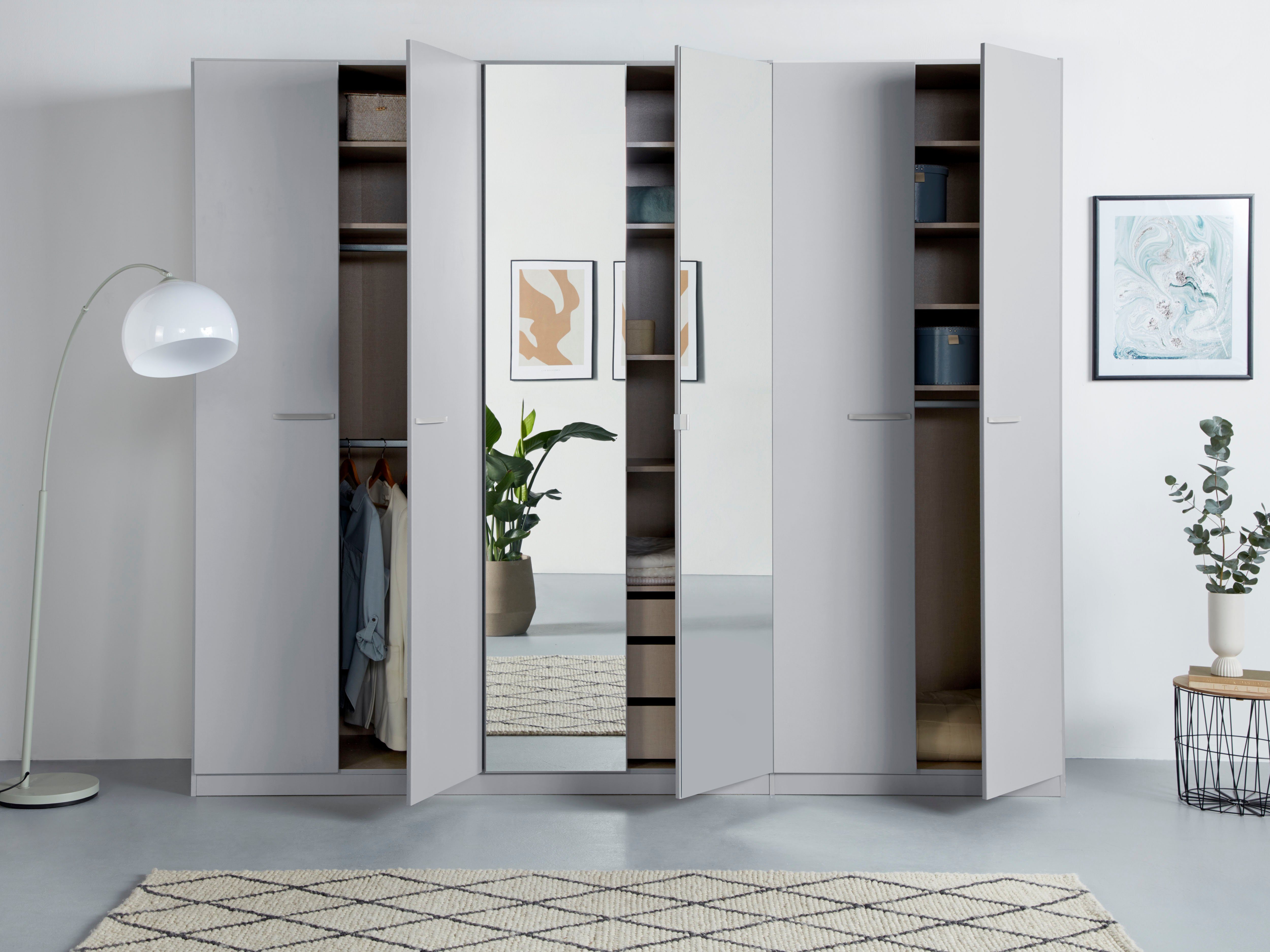 rauch Draaideurkast Kledingkast kast garderobe TOPSELLER OTELI incl. binnenindeling met 3 binnenlades extra planken optioneel met spiegel made in germany