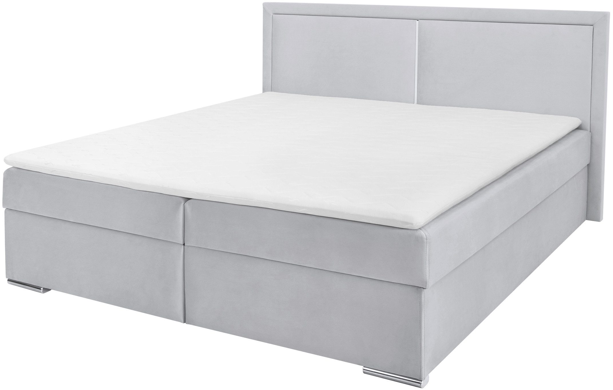 COLLECTION AB Boxspring Athena Incl. LED-verlichting, topper en opbergruimte boxsprings grijs