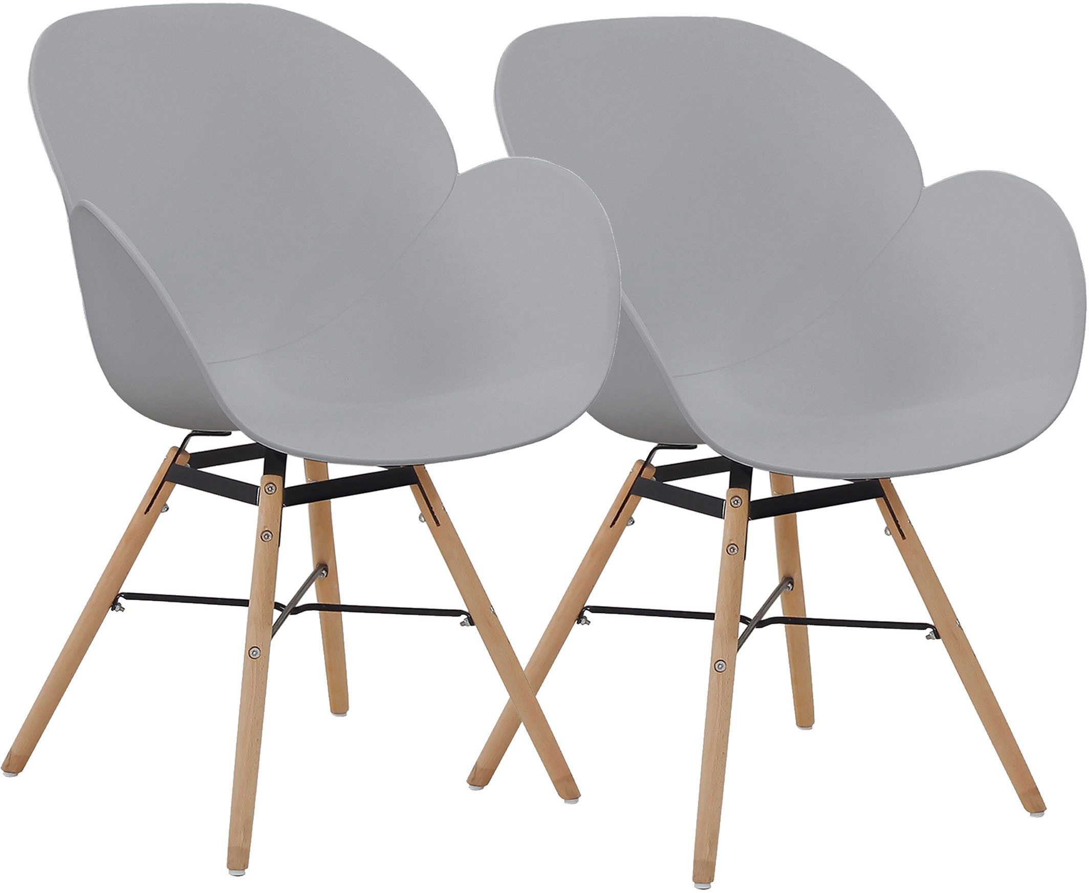 Kayoom Stoel met 4 poten Stoel Amalia 110 2-delige set, praktisch set, comfortabele kunststofstoel (set, 2 stuks)
