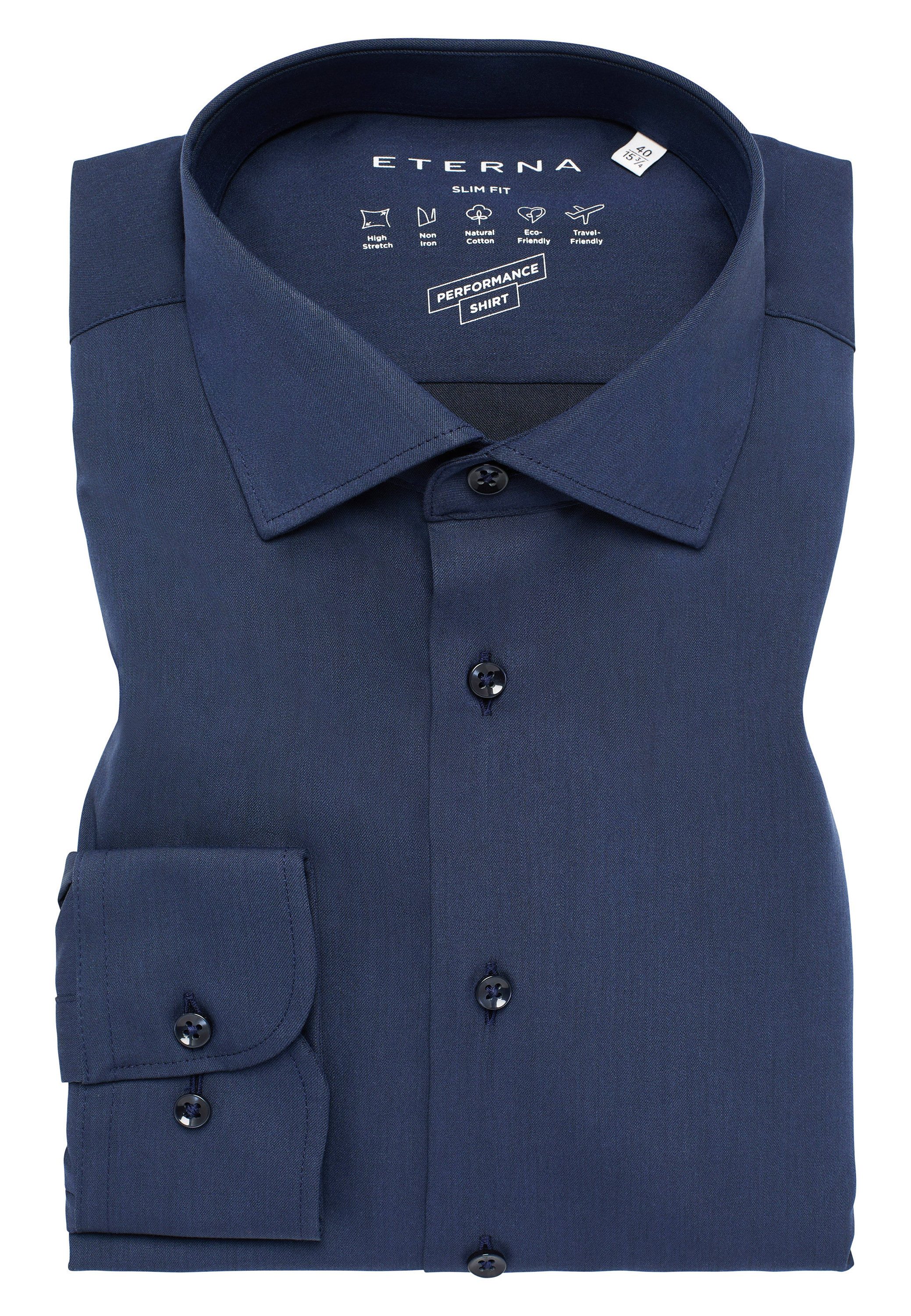 Eterna Overhemd met lange mouwen Slim fit NON IRON (strijkvrij)