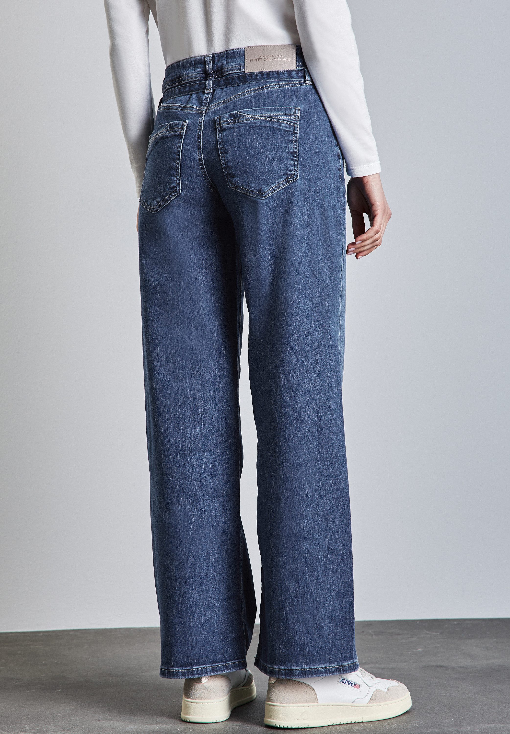 STREET ONE Wijde jeans met riem