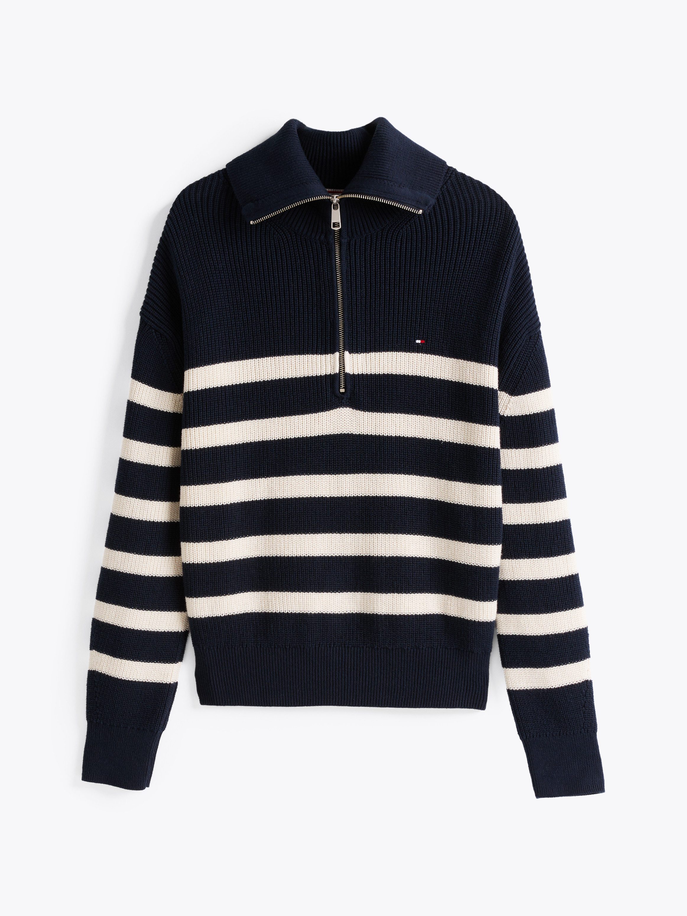 Tommy Hilfiger Schipperstrui CO CARDI STITCH 1/2 ZIP SWEATER