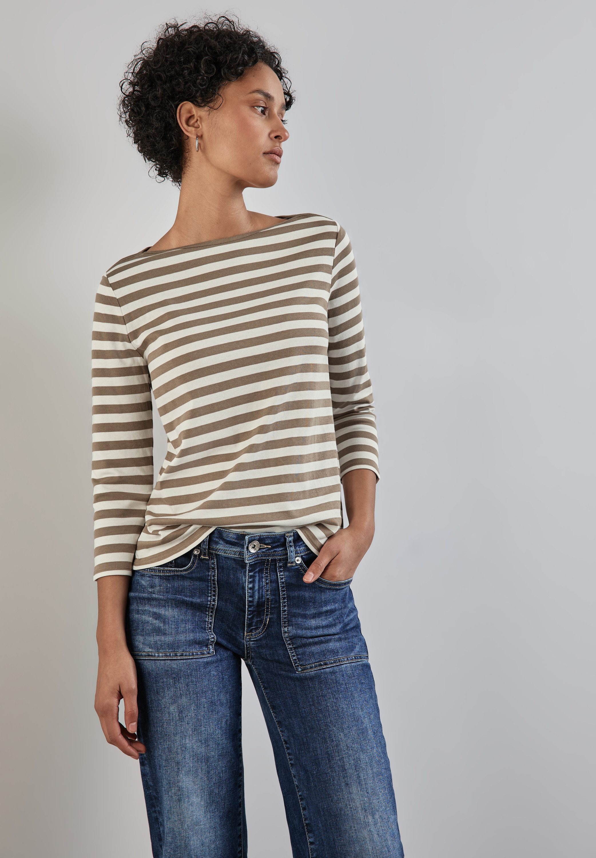 STREET ONE Shirt met 3 4 mouwen met gestreept patroon