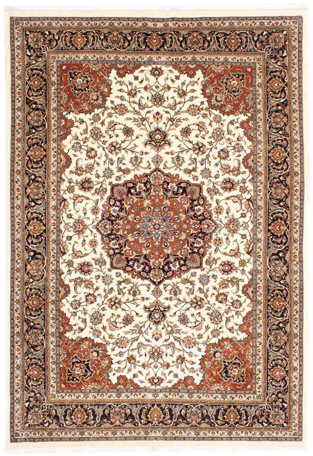morgenland Wollen kleed Kaschmar bloemmotief beige 295 x 205 cm Uniek exemplaar met certificaat