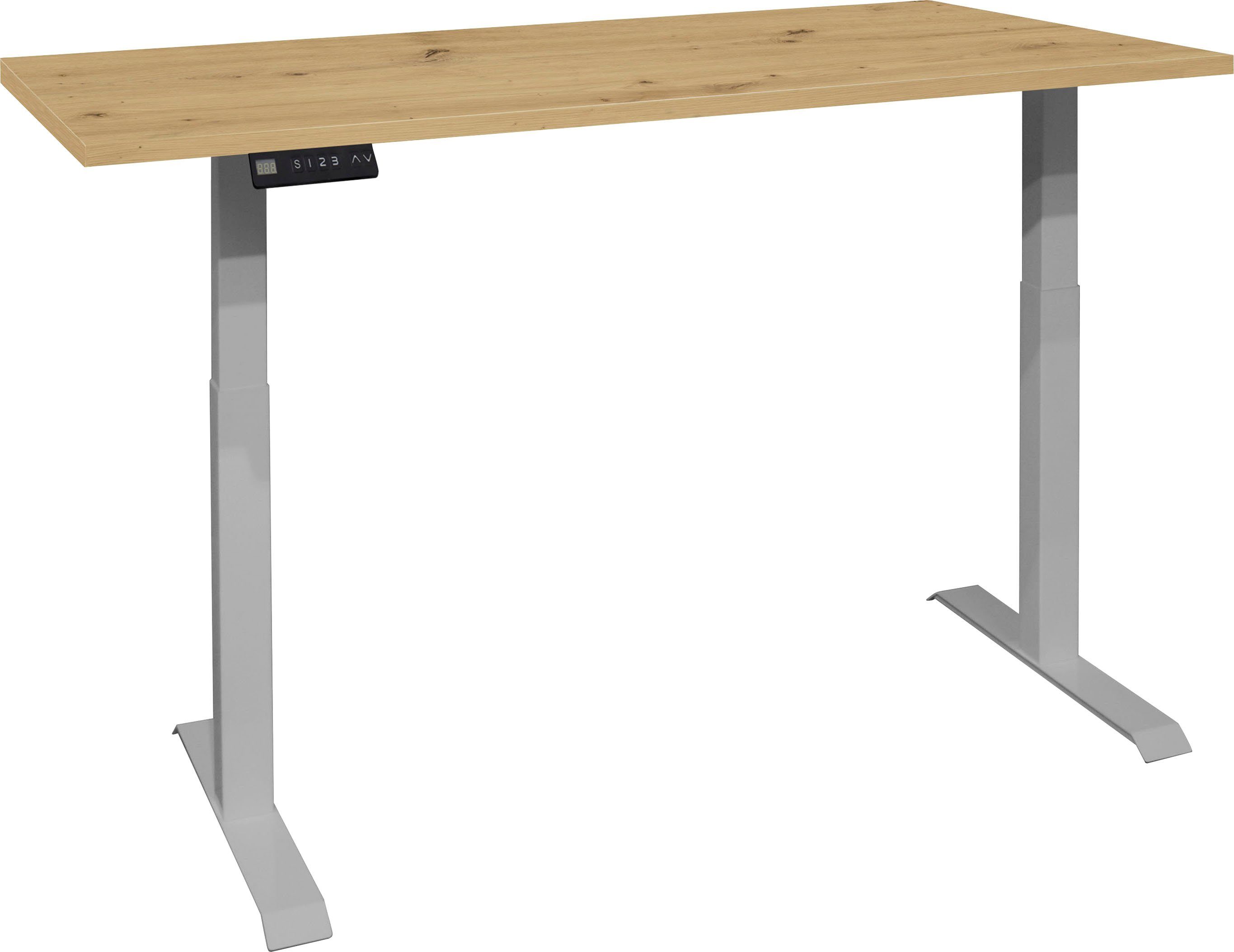 Mäusbacher Bureau Big System Office Breedte 180 cm, elektrisch in hoogte verstelbaar bureaus beige