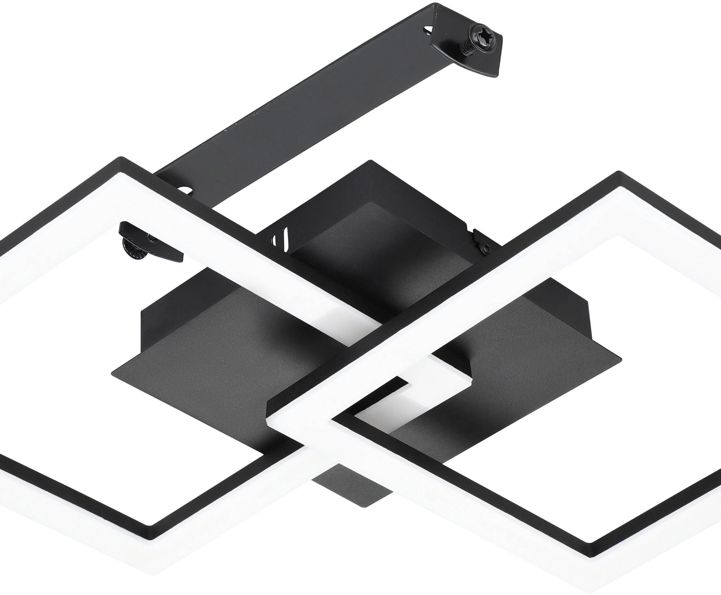 EGLO Plafondlamp PARANDAY-Z plafondlamp zwart, verstelbaar, disco-modus, ZigBee 3.0 53 x 31 cm, timer, app en spraakbesturing alexa, excl. afstandsbediening (1 stuk)