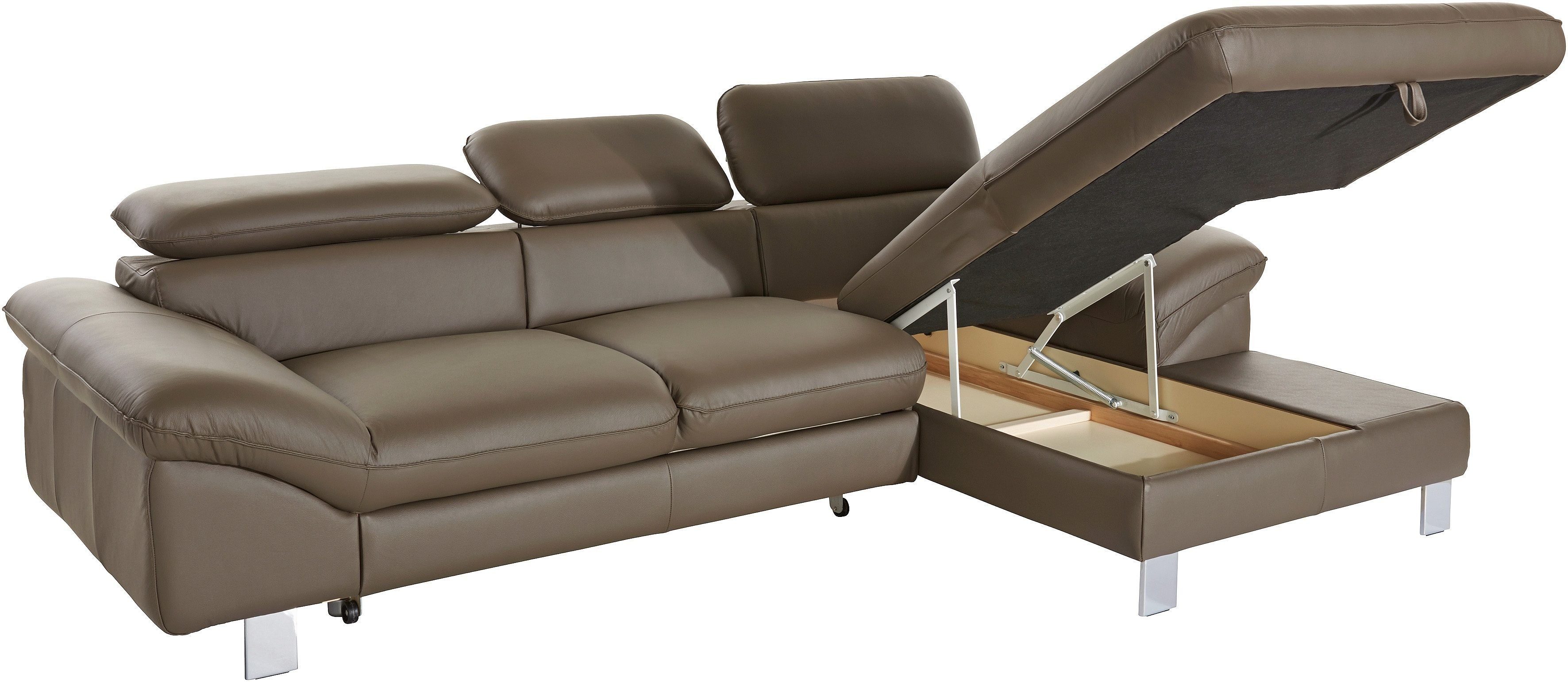 COTTA Zithoek Driver L-vorm Set bestaande uit: hoekbank met hoofdverstelling & hocker (set)