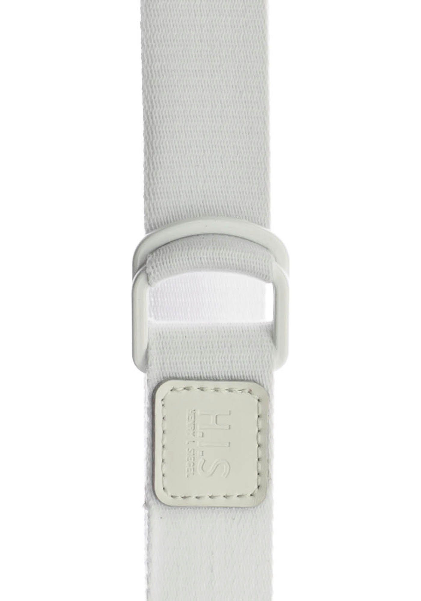 H.I.S Stoffen riem met d-ringen in wit