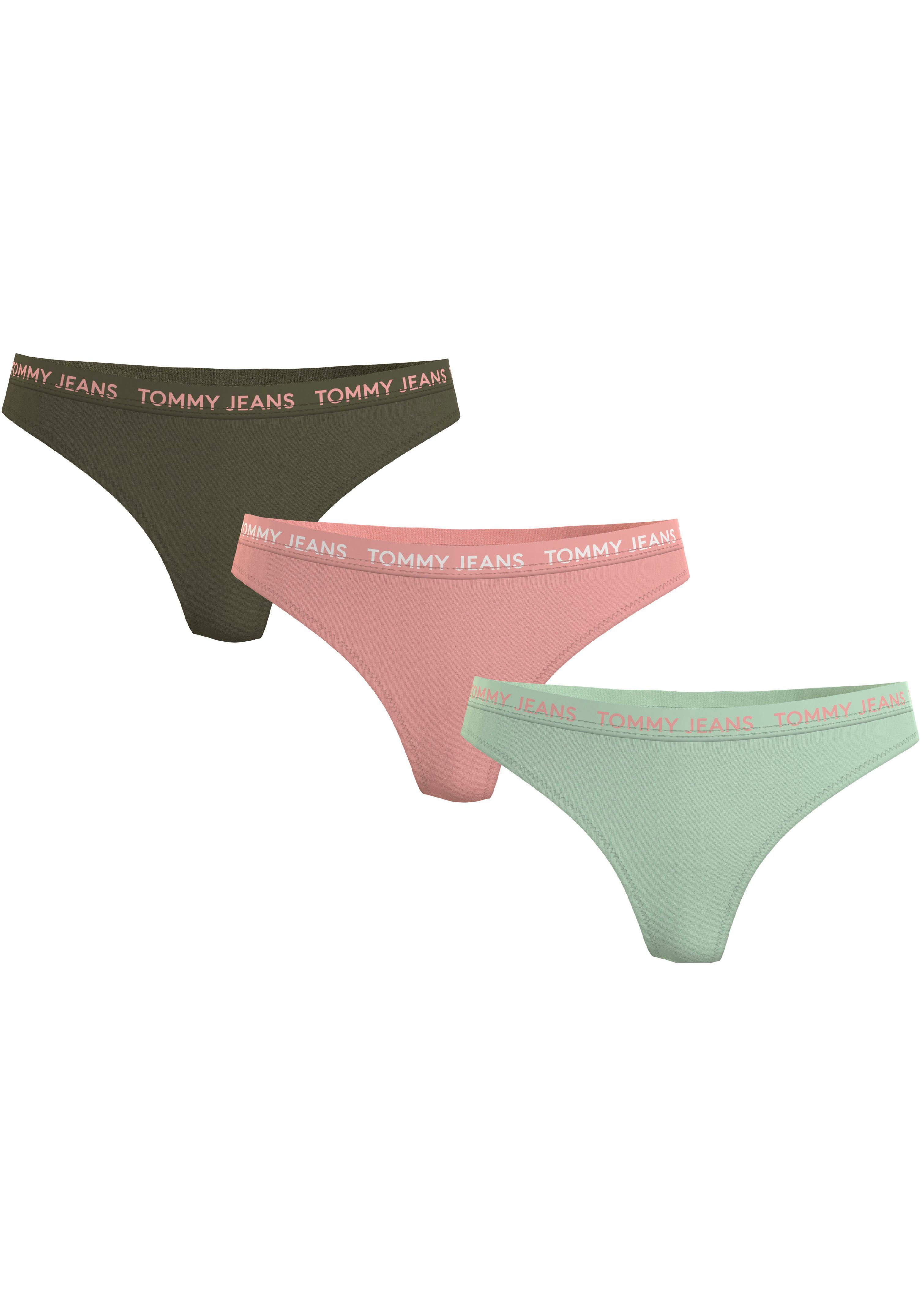 Tommy Hilfiger Underwear Slip 3P HIGH RISE THONG met elastische logo-band (Set van 3)