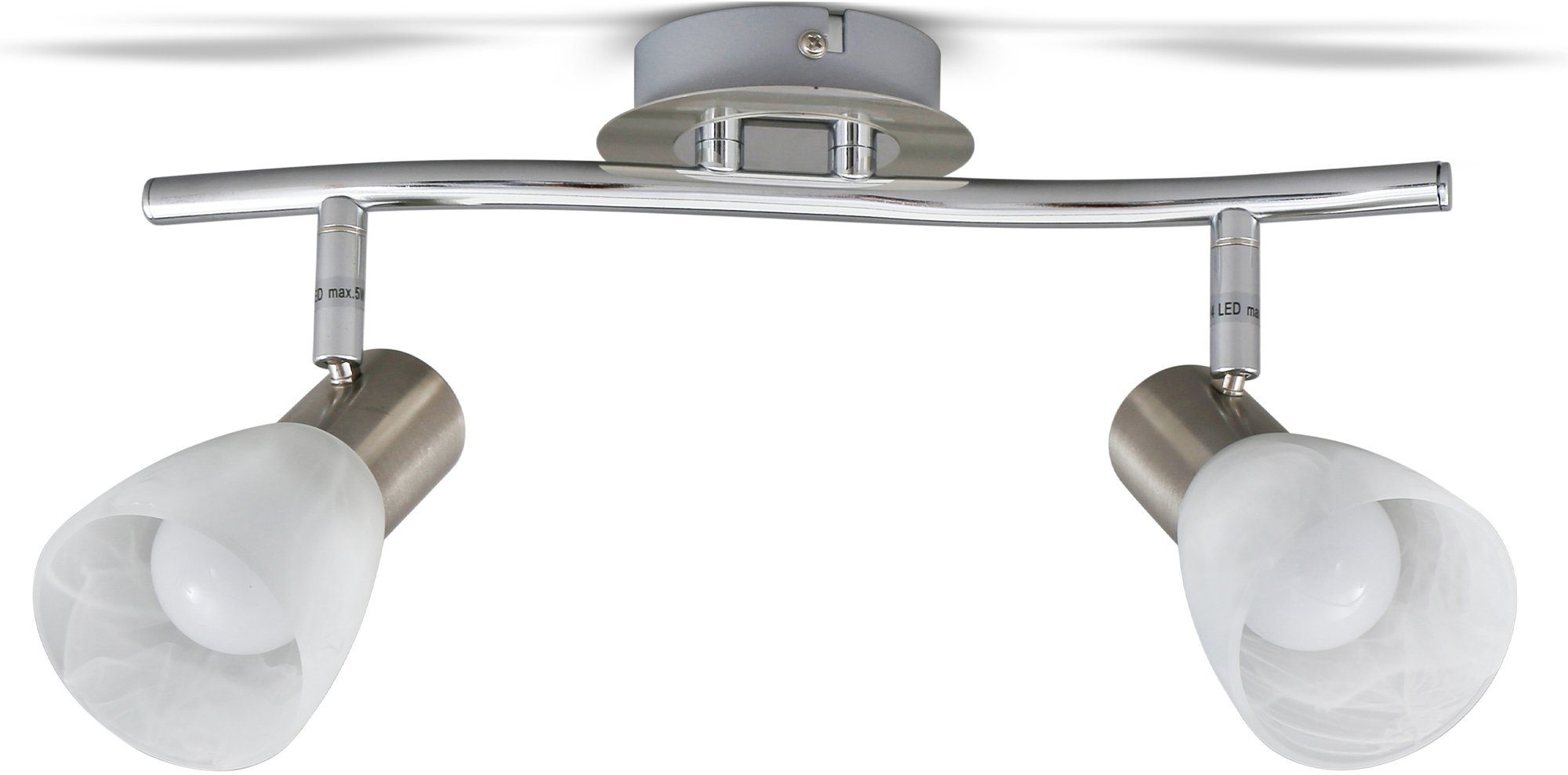 B.K.Licht LED plafondspot LED plafondlamp, woonkamer, draaibaar, metaal, glas, incl. 5W 470lm