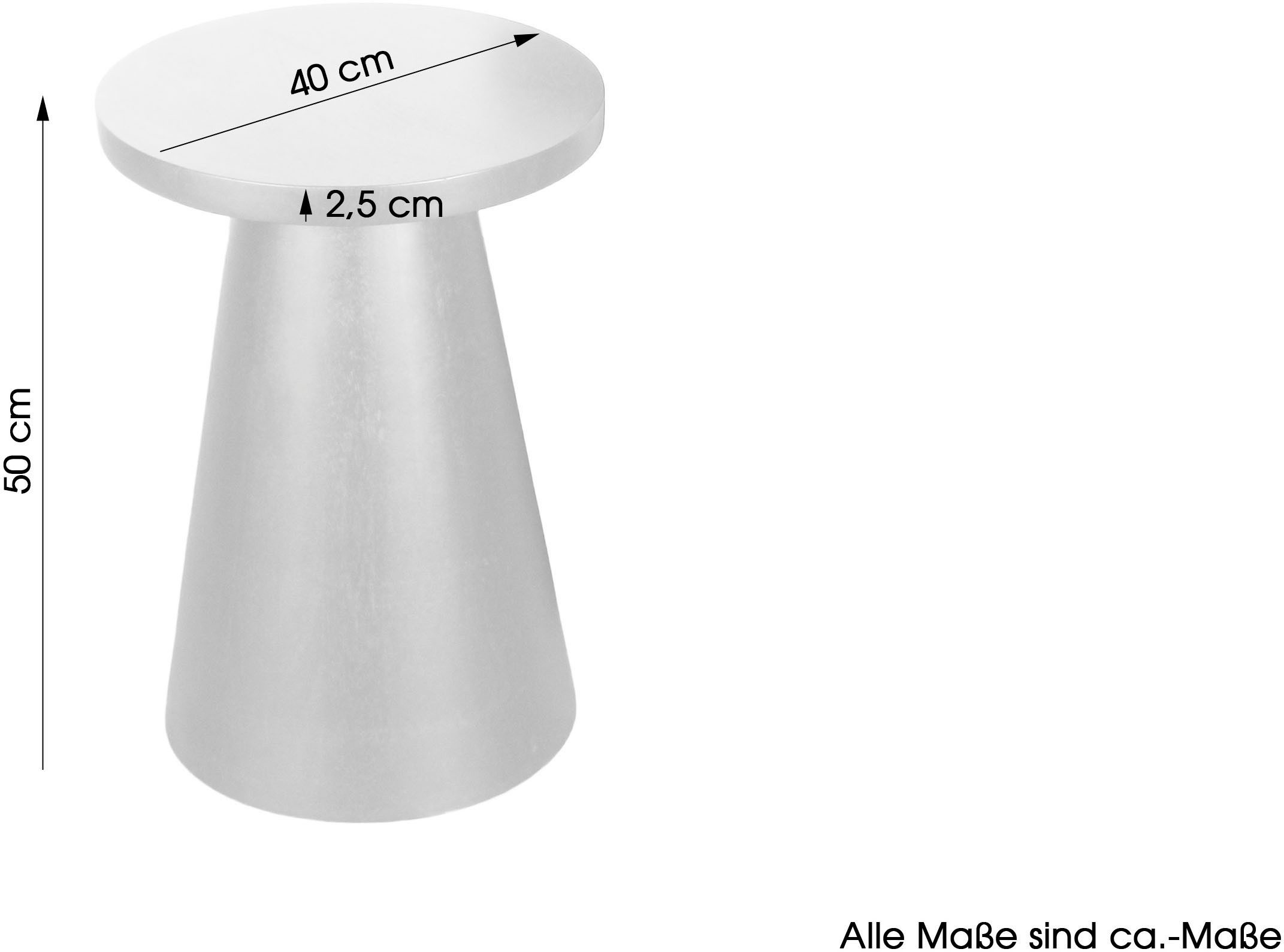 byLIVING Bijzettafel Kegel uit massief hout in zwart of white wash, verschillende maten